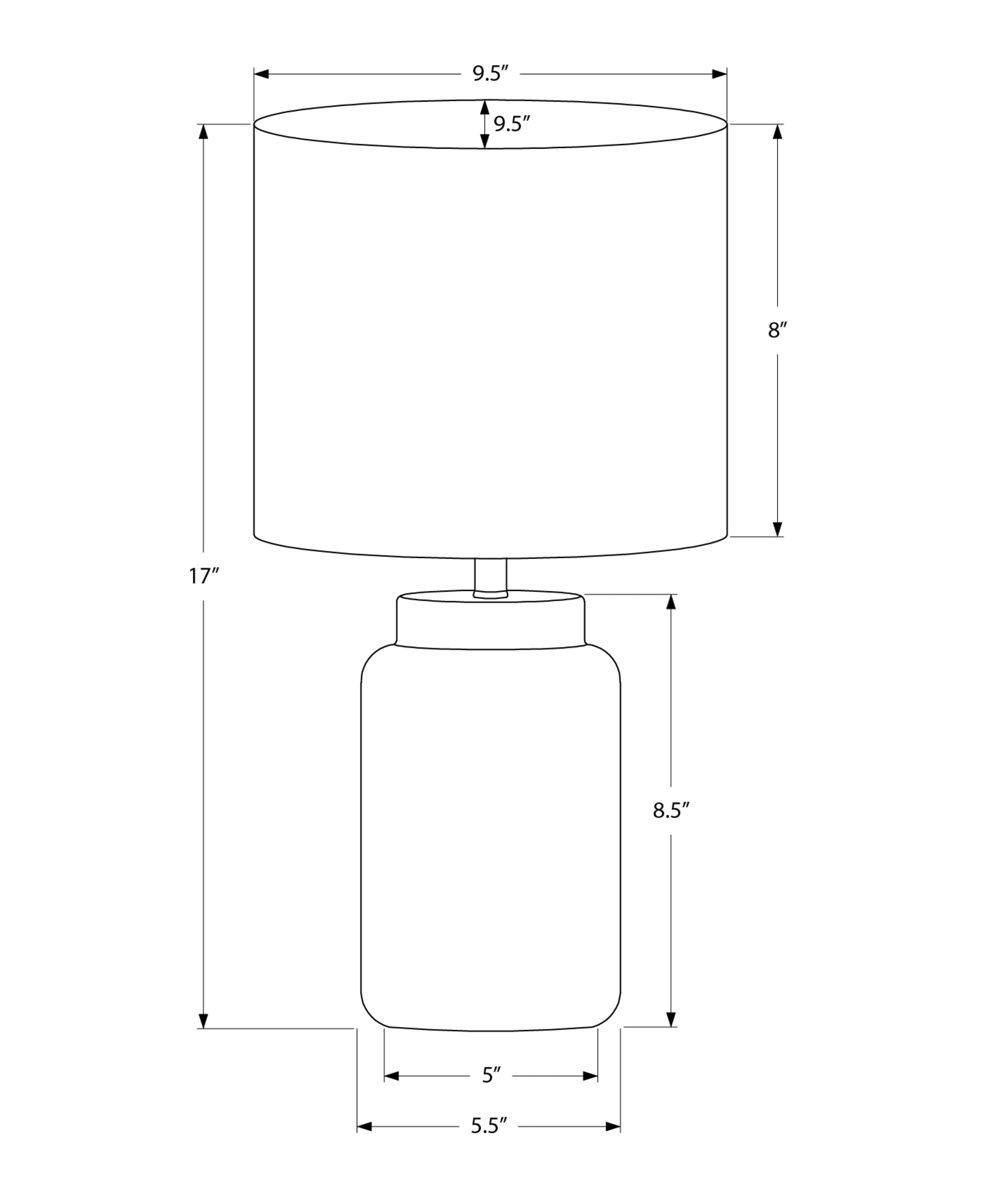 Lighting - 17"H Table Lamp Taupe Resin / Ivory Shade-Table-DECOROLALA