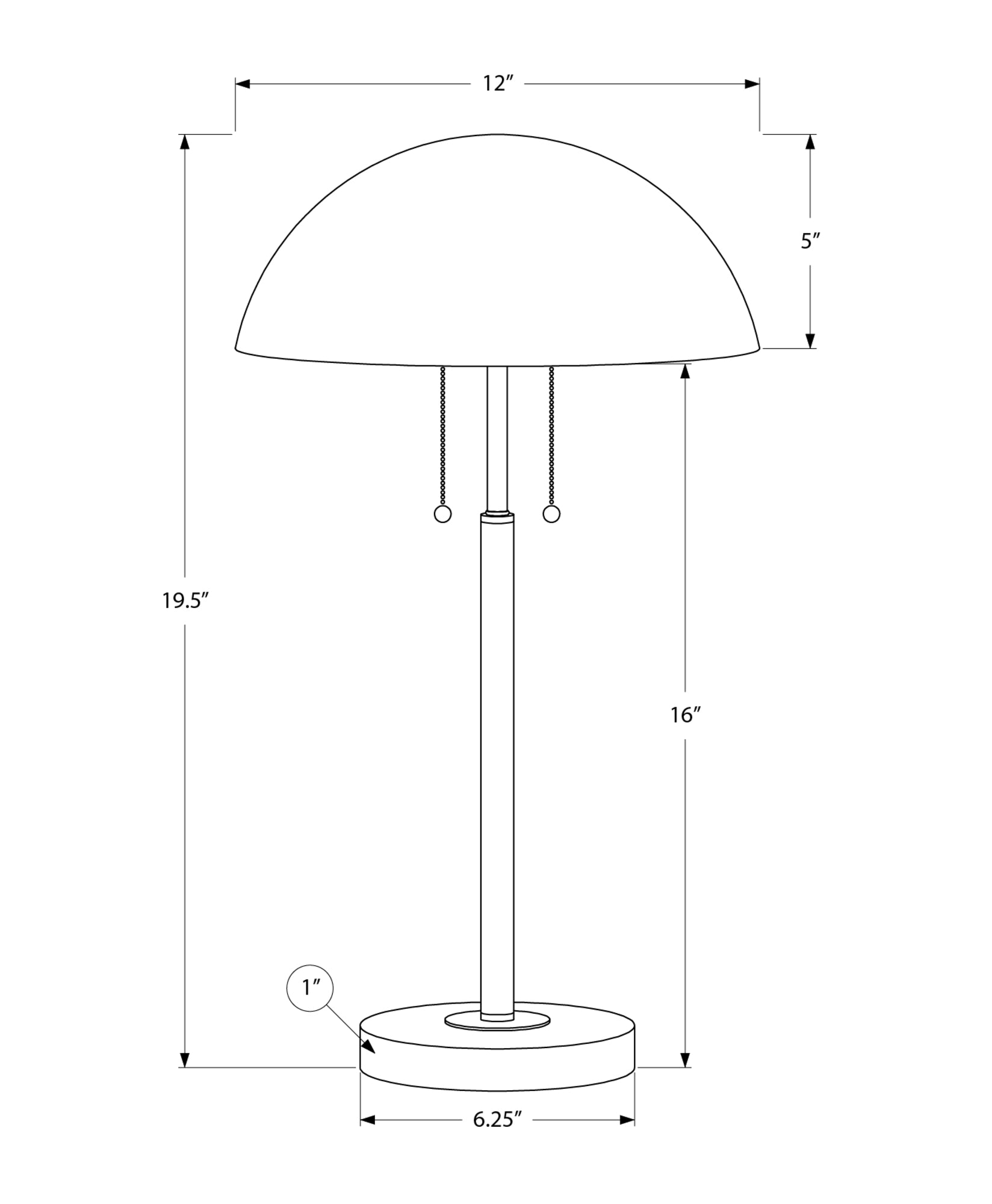 Lighting - 20"H Table Lamp Black Metal / Metal Shade-Table-DECOROLALA