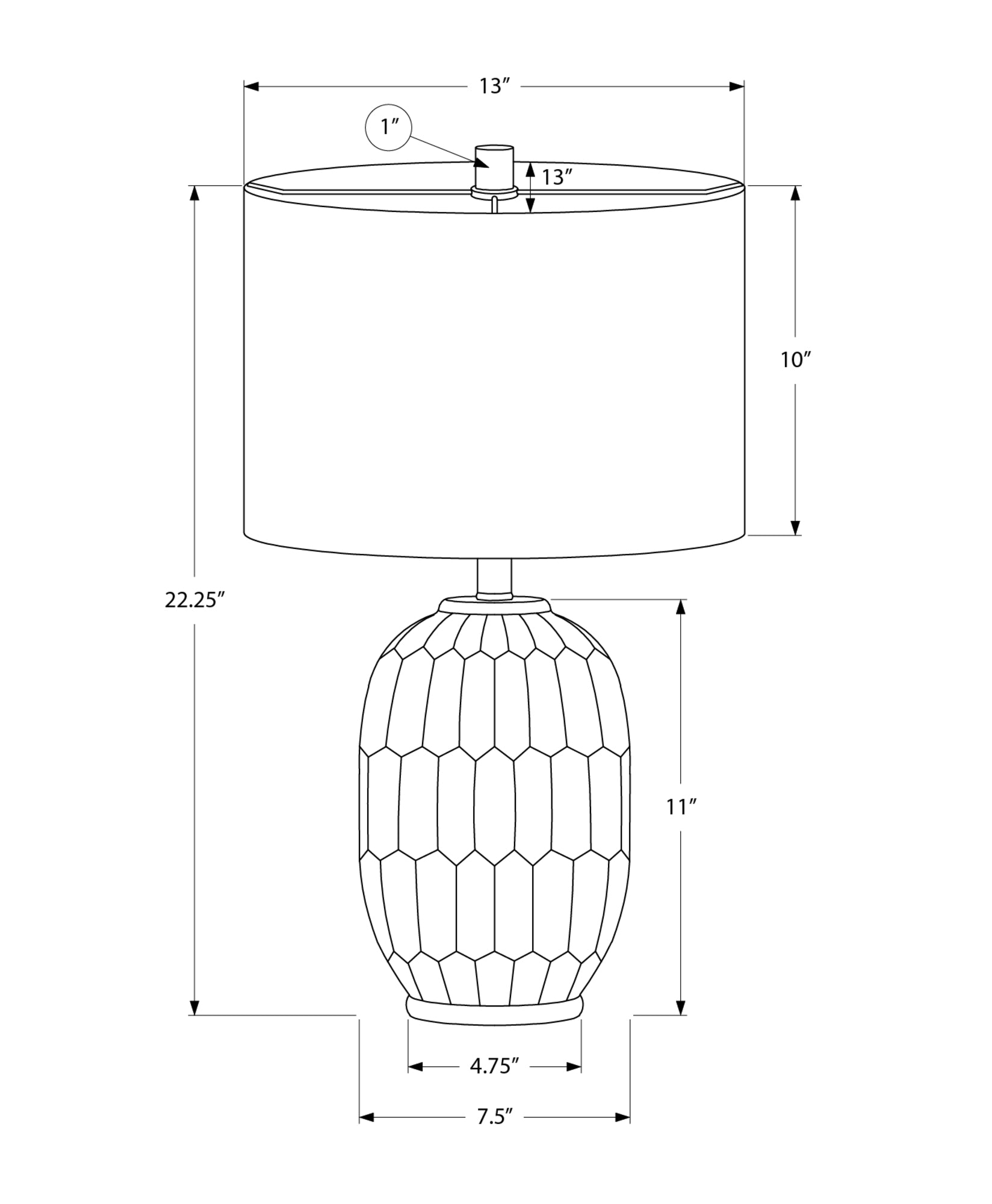Lighting - 22"H Table Lamp Blue Ceramic / Ivory Shade-Table-DECOROLALA