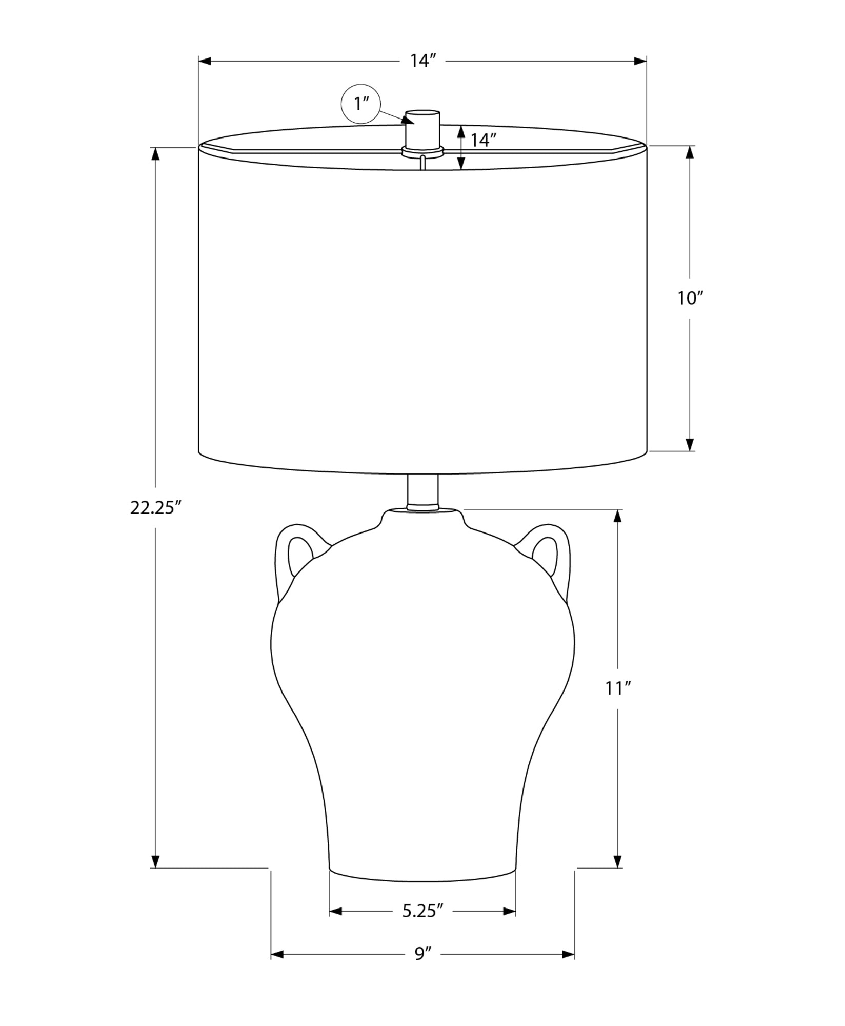 Lighting - 22"H Table Lamp Brown Ceramic / Beige Shade-Table-DECOROLALA