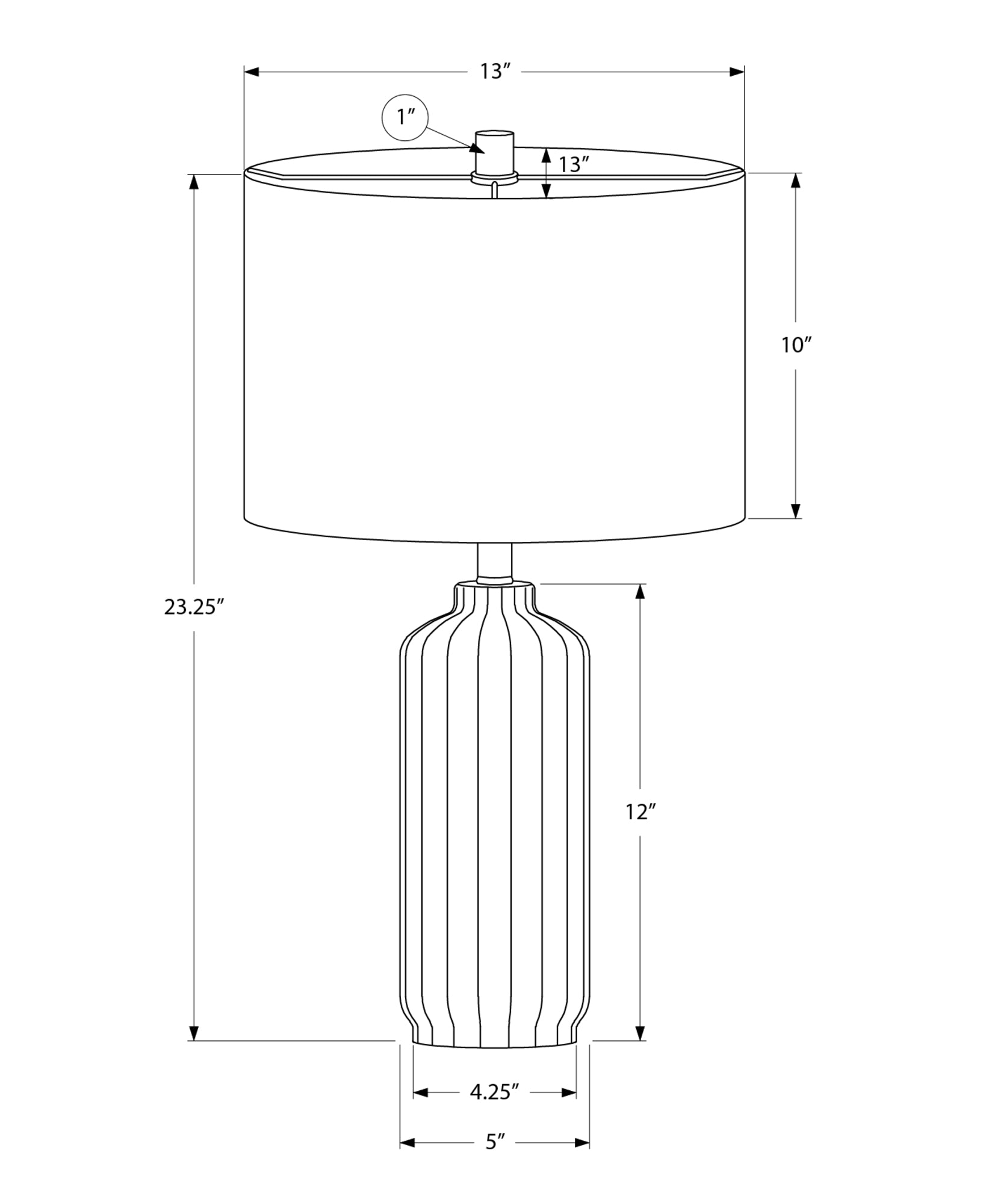 Lighting - 23"H Table Lamp Blue Ceramic / Ivory Shade-Table-DECOROLALA
