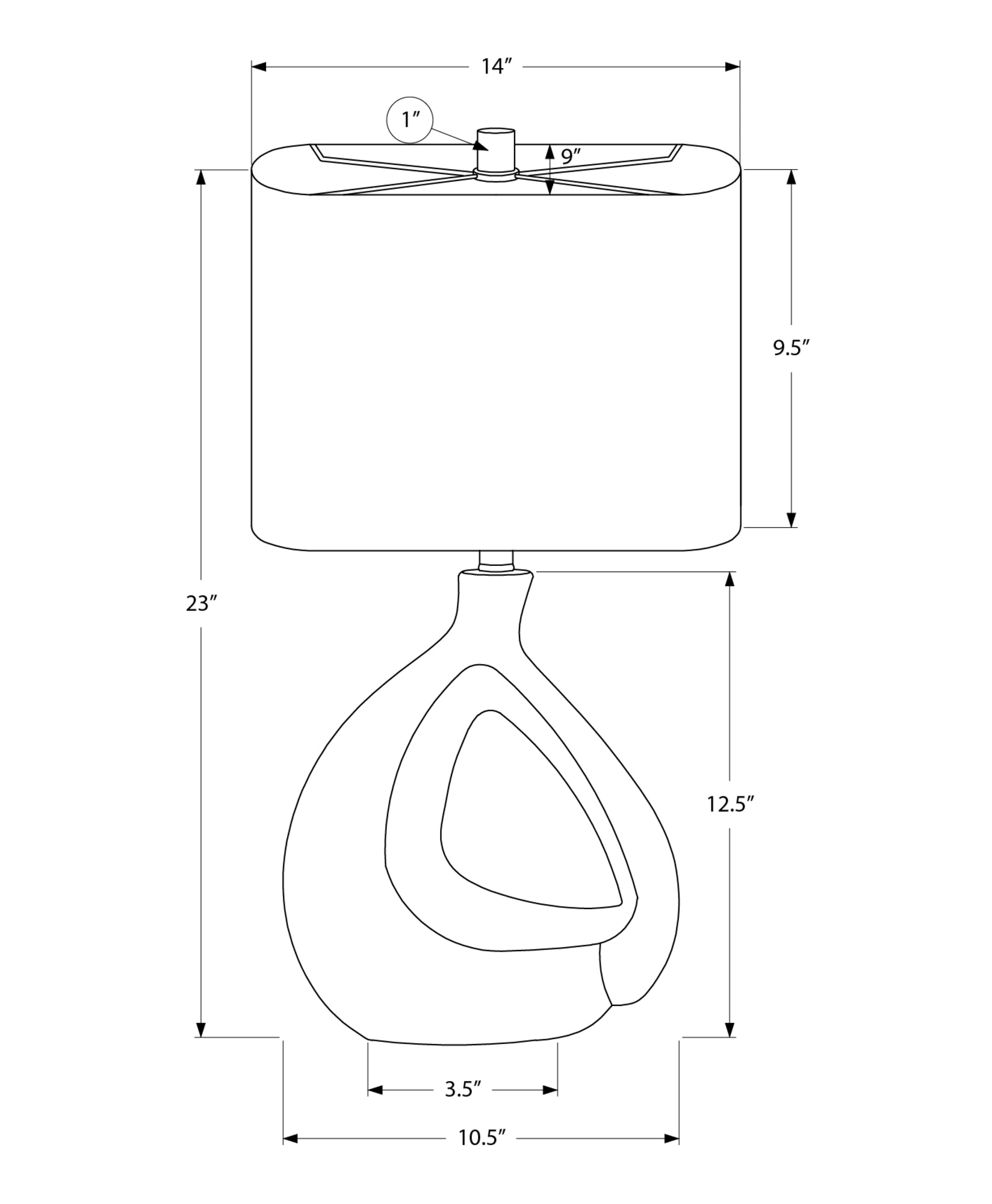 Lighting - 23"H Table Lamp Ivory Resin / Ivory Shade-Table-DECOROLALA