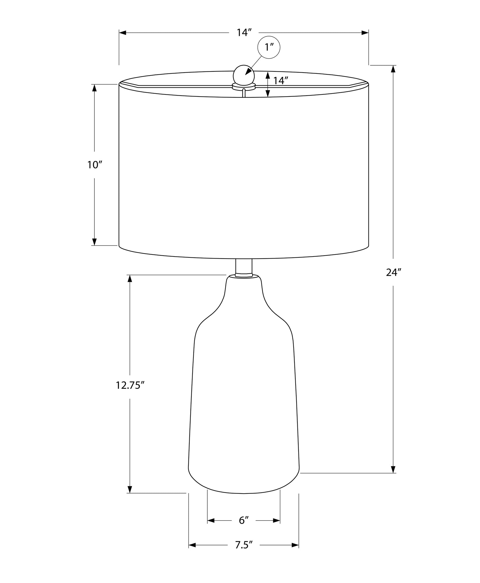 Lighting - 24"H Table Lamp Black Concrete / Grey Shade-Table-DECOROLALA