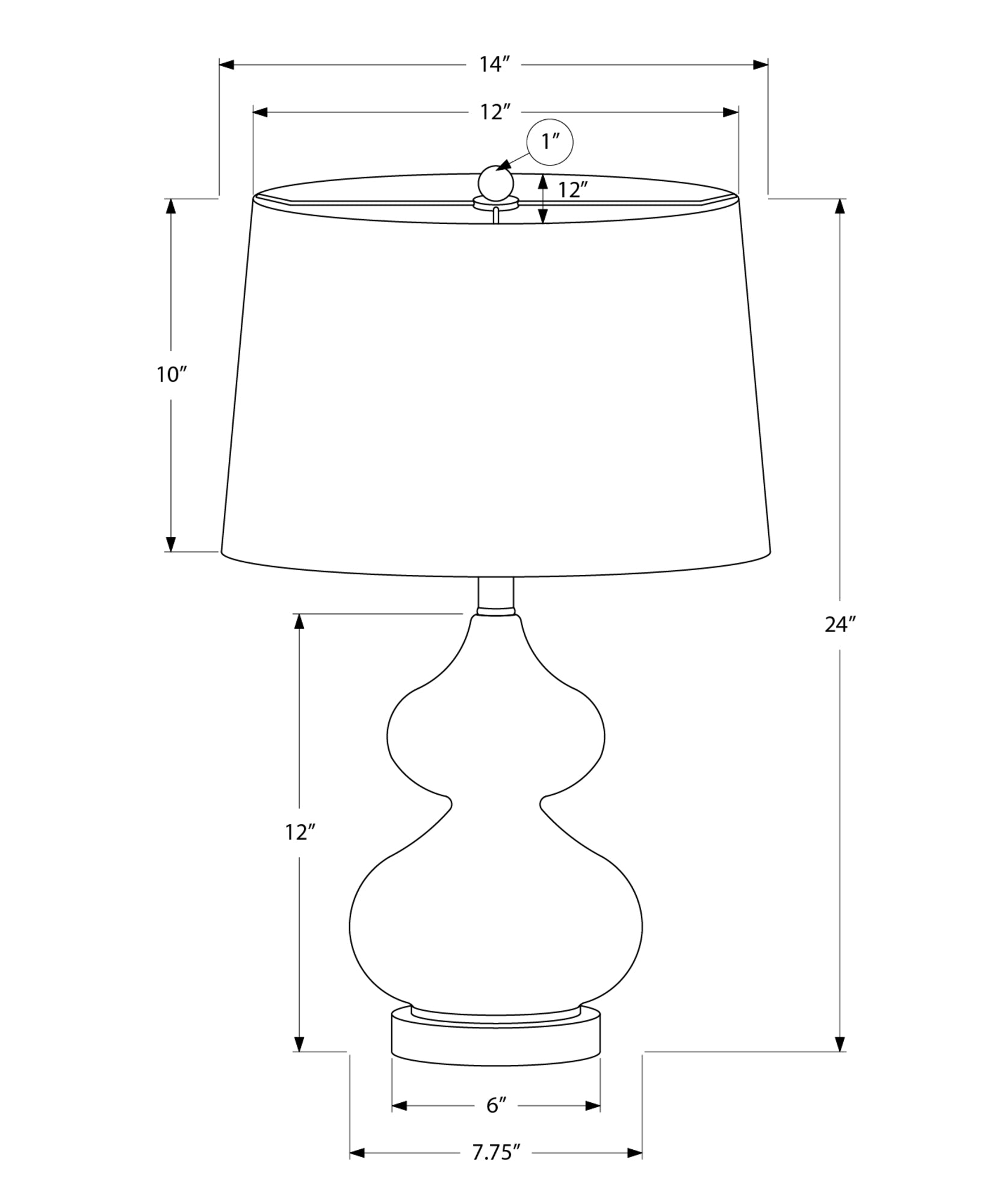 Lighting - 24"H Table Lamp Blue Glass / Ivory Shade-Table-DECOROLALA