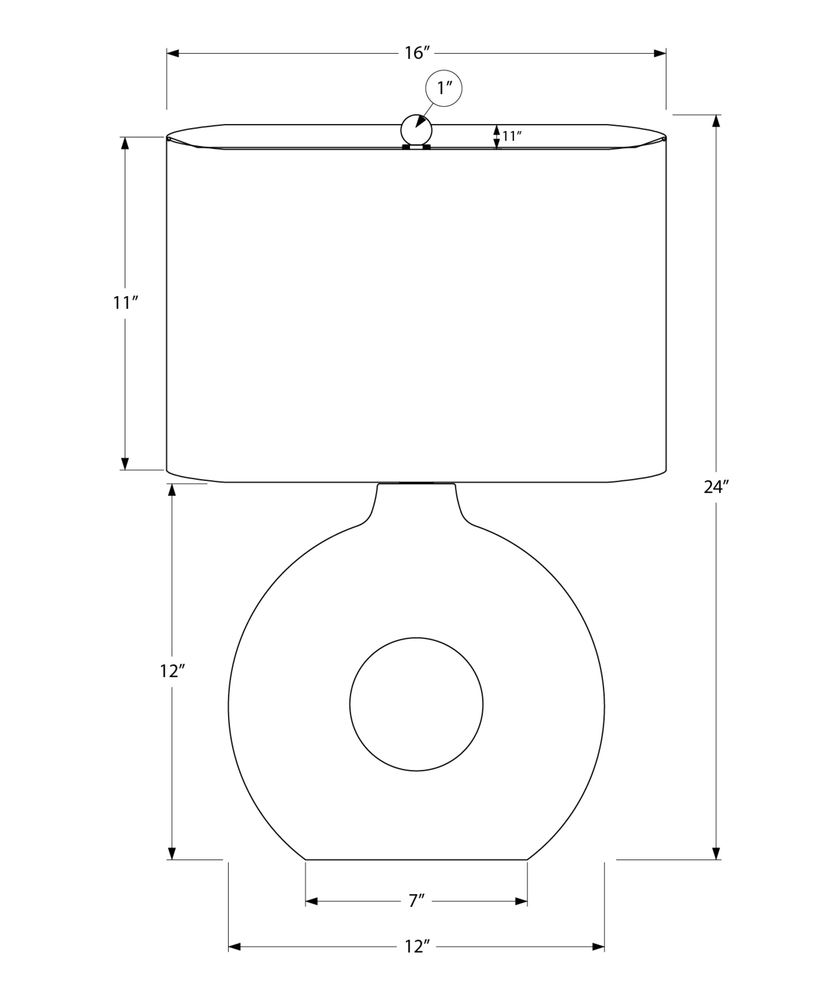 Lighting - 24"H Table Lamp Grey Ceramic / Ivory Shade-Table-DECOROLALA
