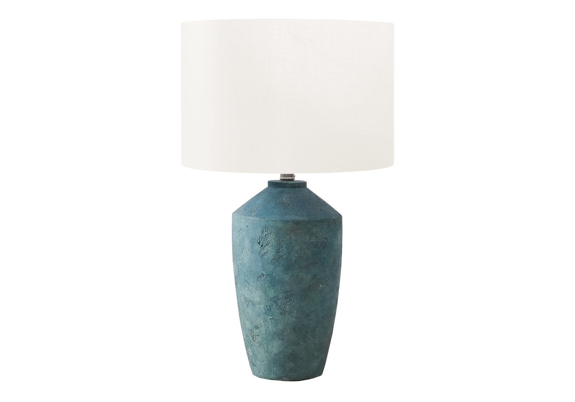 Lighting - 25"H Table Lamp Blue Concrete / Ivory Shade-Table-DECOROLALA