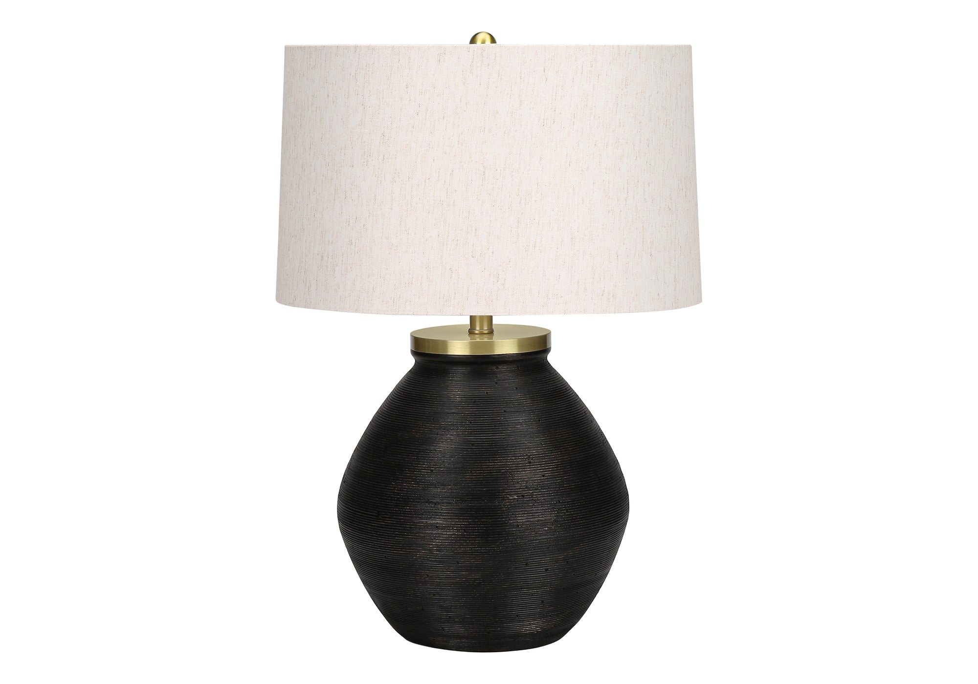 Lighting - 25"H Table Lamp Cream Concrete / Beige Shade-Table-DECOROLALA