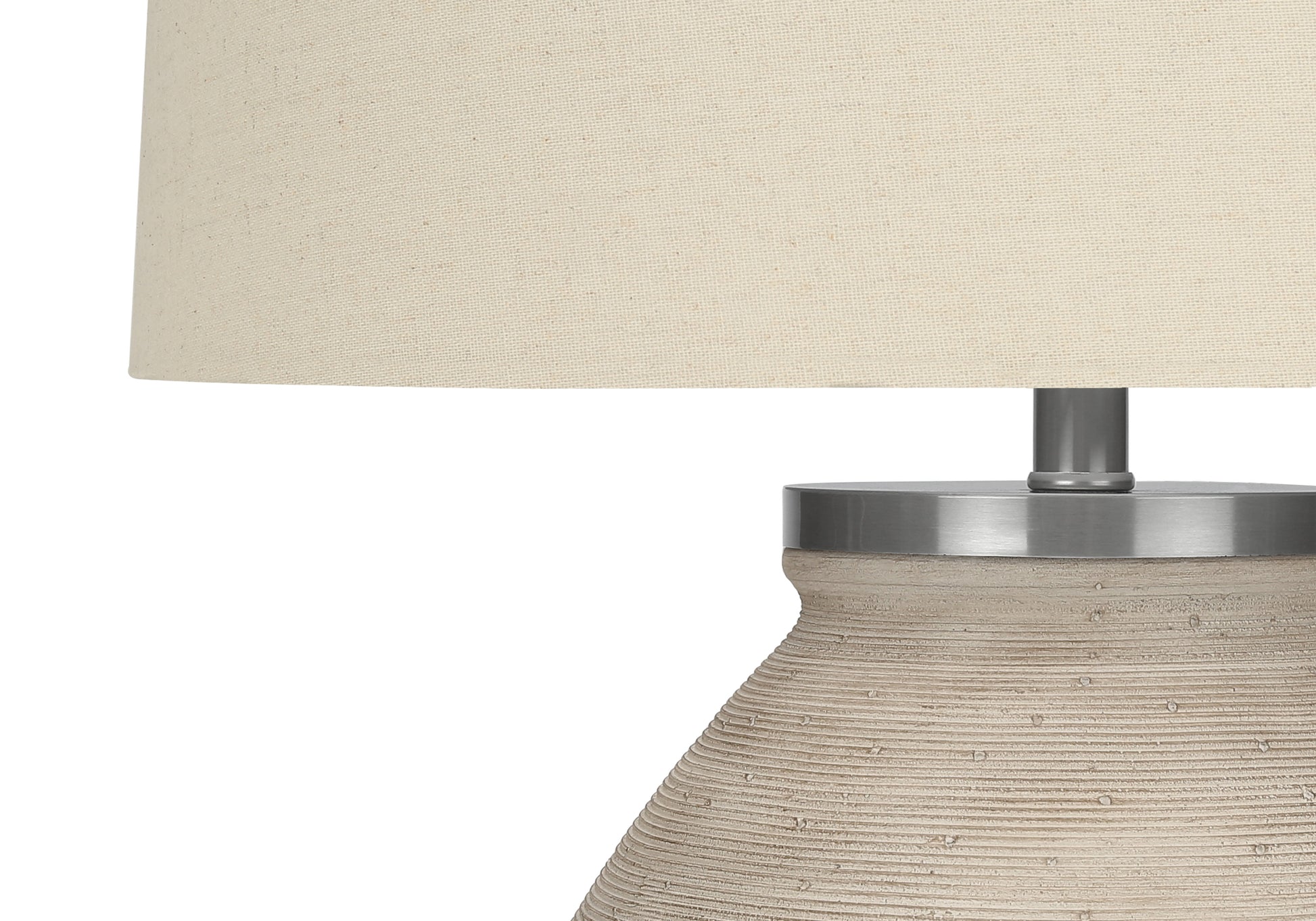Lighting - 25"H Table Lamp Cream Concrete / Beige Shade-Table-DECOROLALA