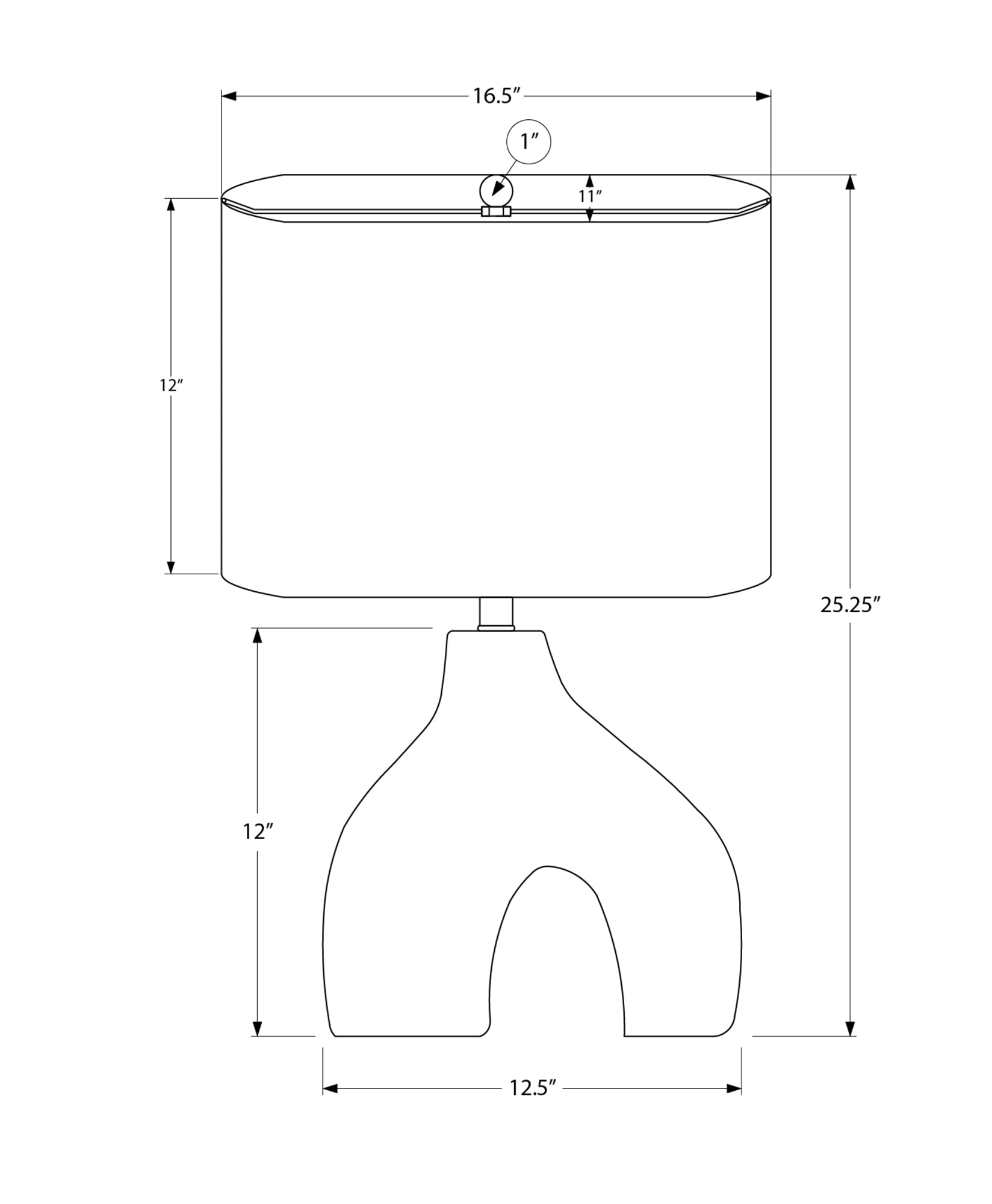 Lighting - 25"H Table Lamp Grey Ceramic / Ivory Shade-Table-DECOROLALA
