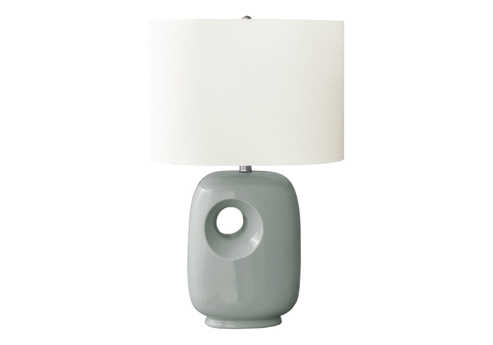 Lighting - 26"H Table Lamp Grey Ceramic / Ivory Shade-Table-DECOROLALA