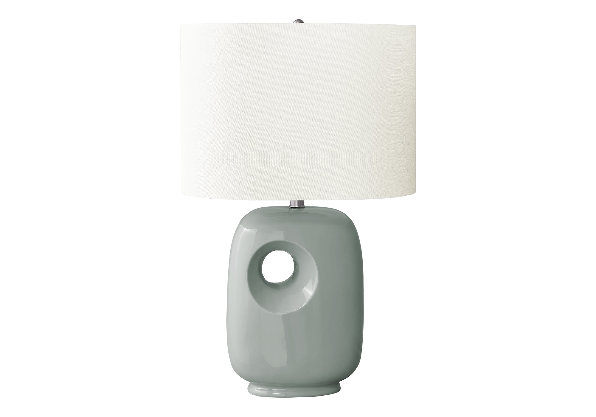 Lighting - 26"H Table Lamp Grey Ceramic / Ivory Shade-Table-DECOROLALA