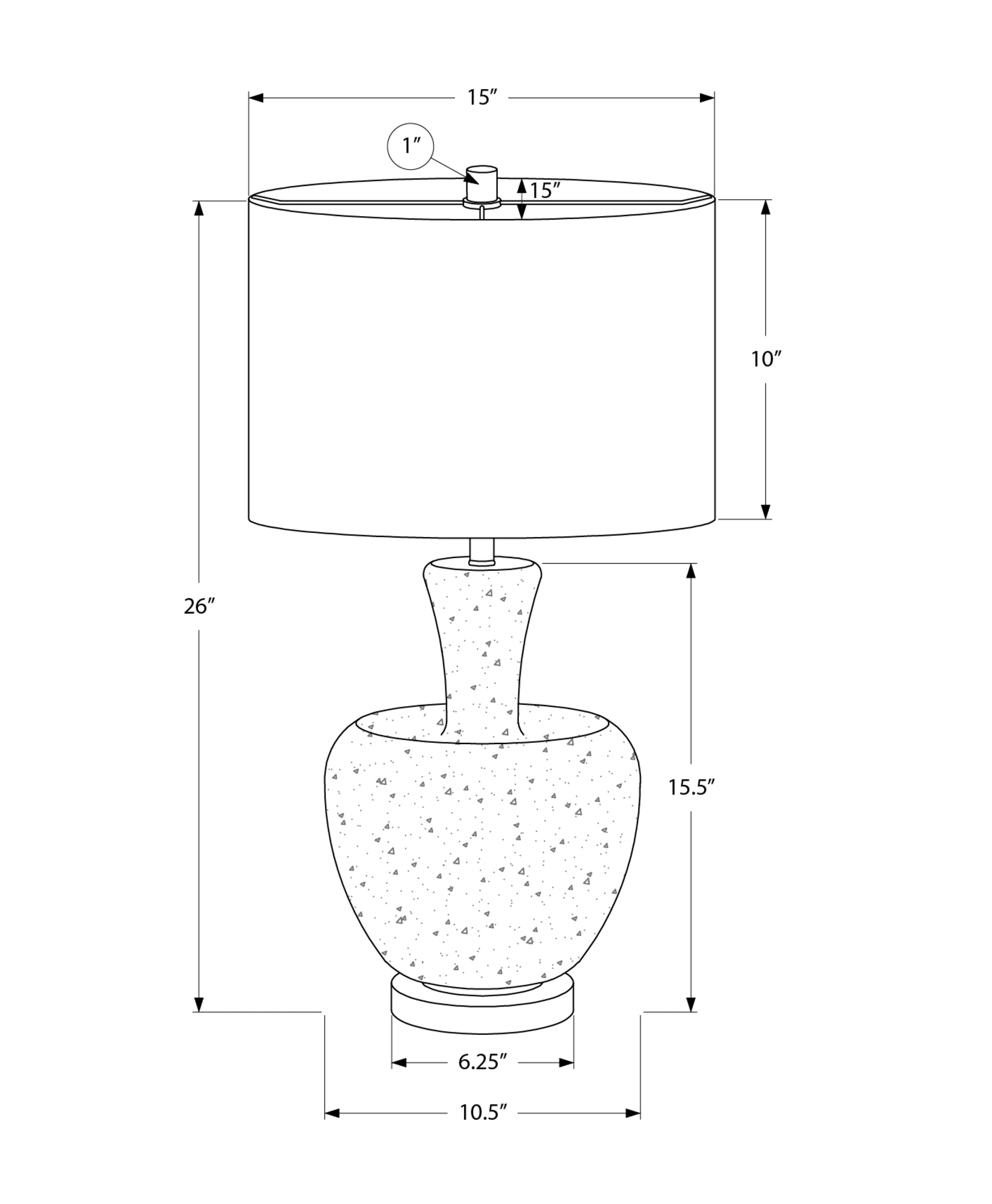 Lighting - 26"H Table Lamp Silver Glass / Ivory Shade-Table-DECOROLALA