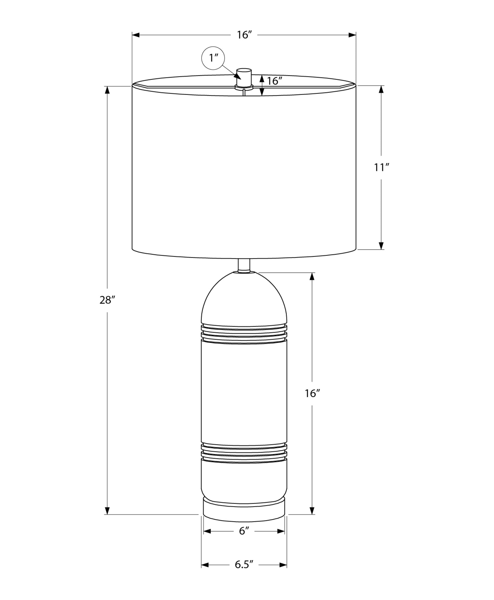 Lighting - 28"H Table Lamp Grey Resin / Black Shade-Table-DECOROLALA