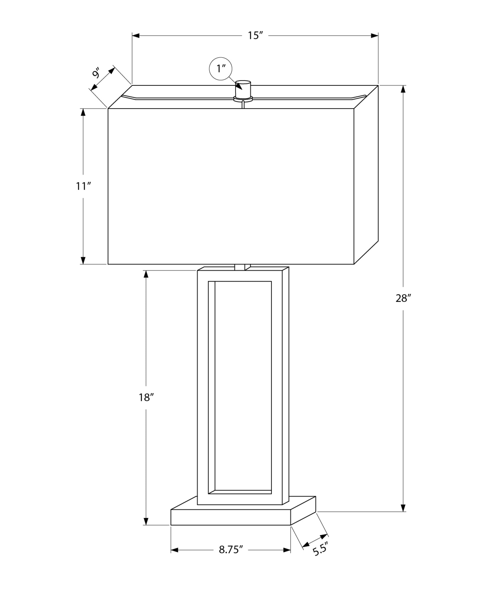 Lighting - 28"H Table Lamp with Ivory Shade / Usb-Table-DECOROLALA