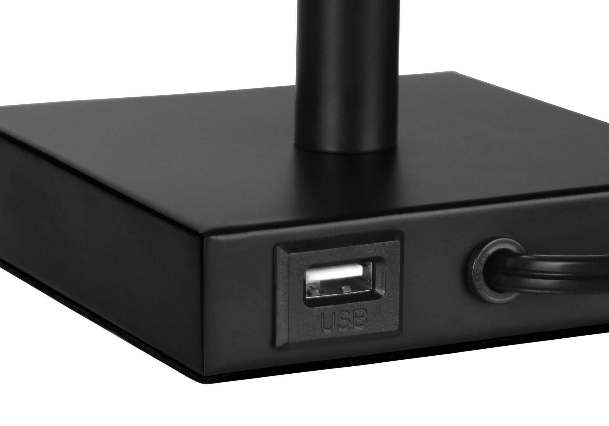 Lighting - 2pcs / 17"H Table Lamp Nickel Metal/Ivory/Usb-Table-DECOROLALA