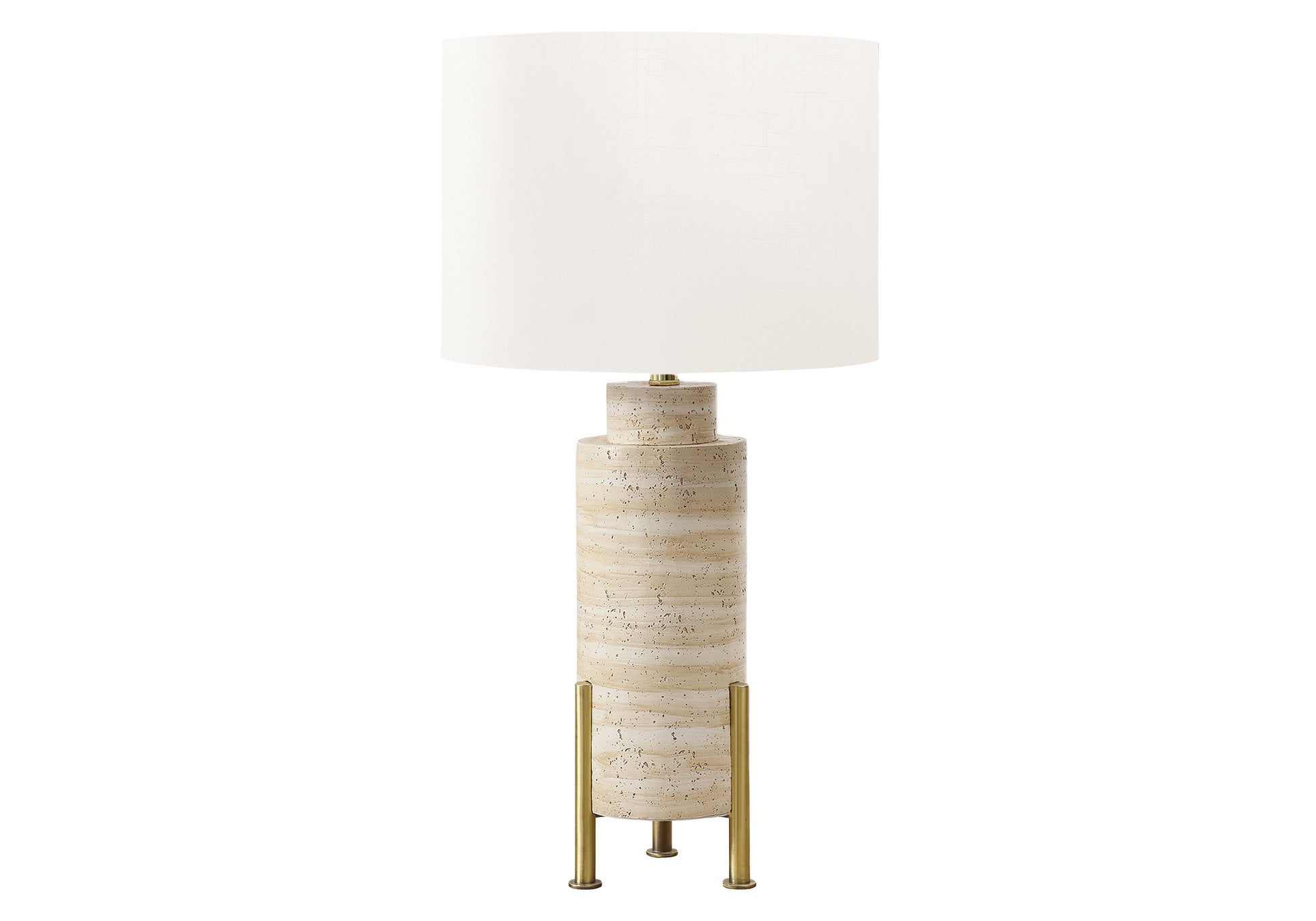 Lighting, 30"H, Table Lamp, Beige Resin, Ivory / Cream Shade, Transitional-DECOROLALA