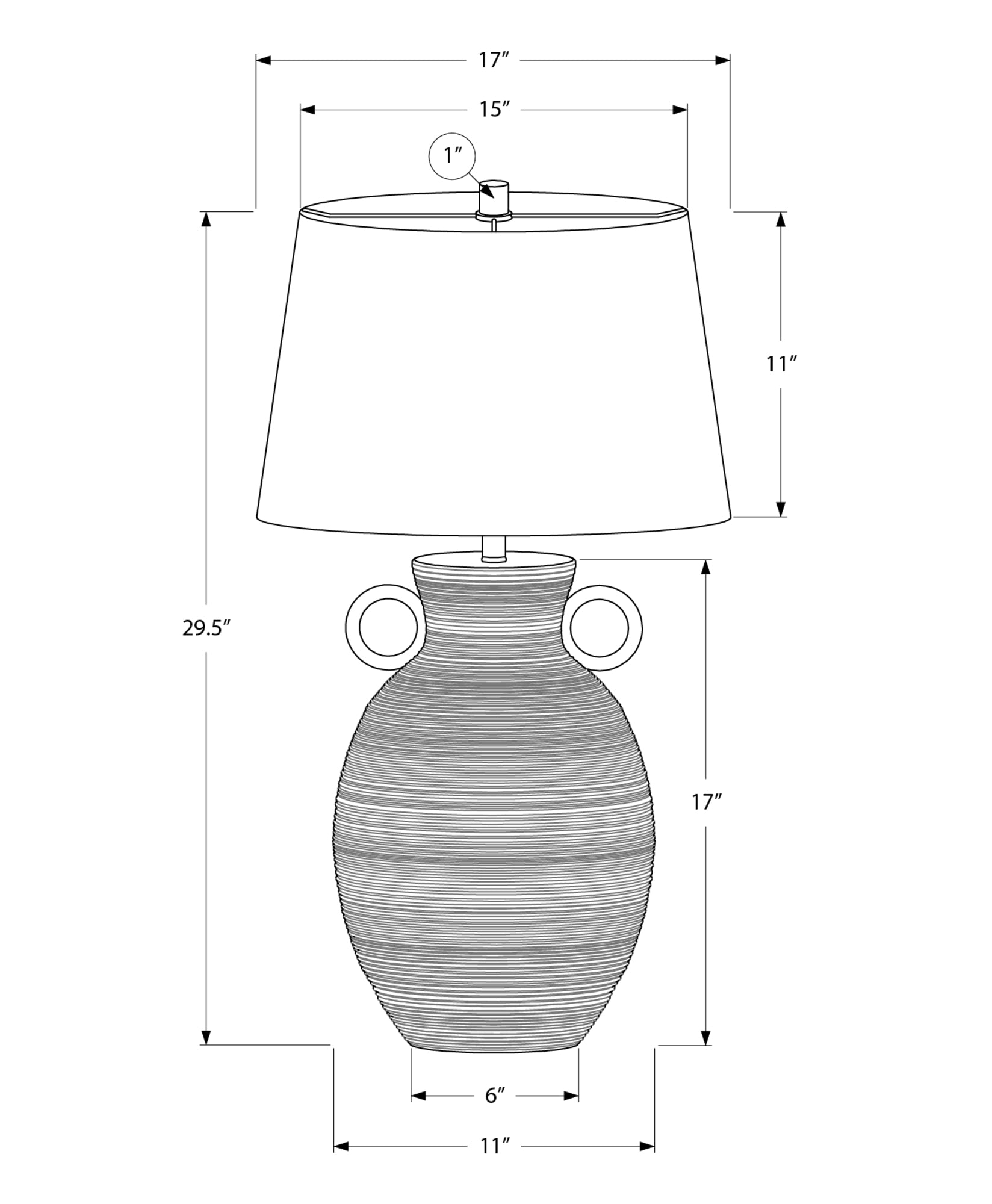 Lighting - 30"H Table Lamp White Ceramic / Ivory Shade-Table-DECOROLALA