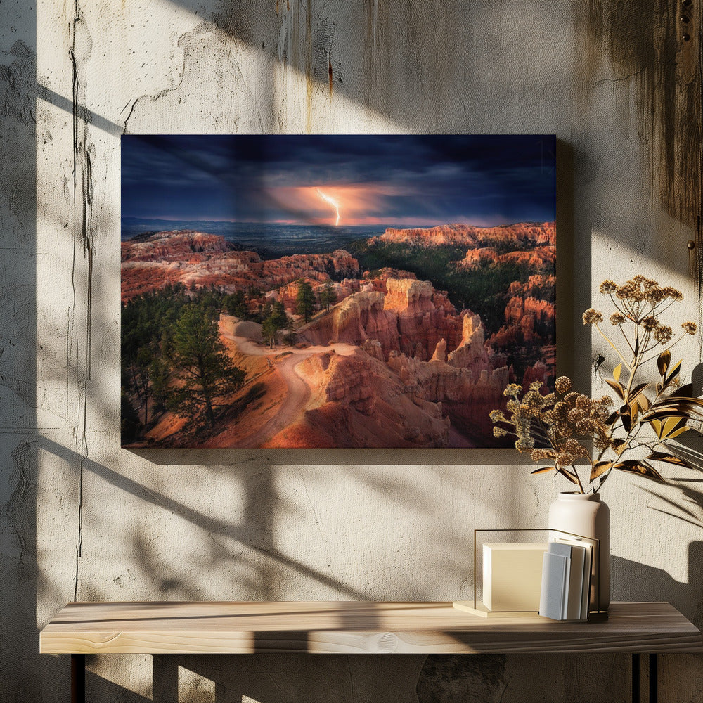 Lightning over Bryce Canyon by Stefan Mitterwallner-Canvas Print-DECOROLALA