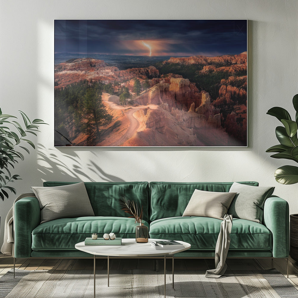 Lightning over Bryce Canyon by Stefan Mitterwallner-Canvas Print-DECOROLALA