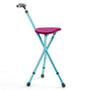 Lightweight Adjustable Folding Cane Seat with Light-Black-Walkers & Rollators-DECOROLALA