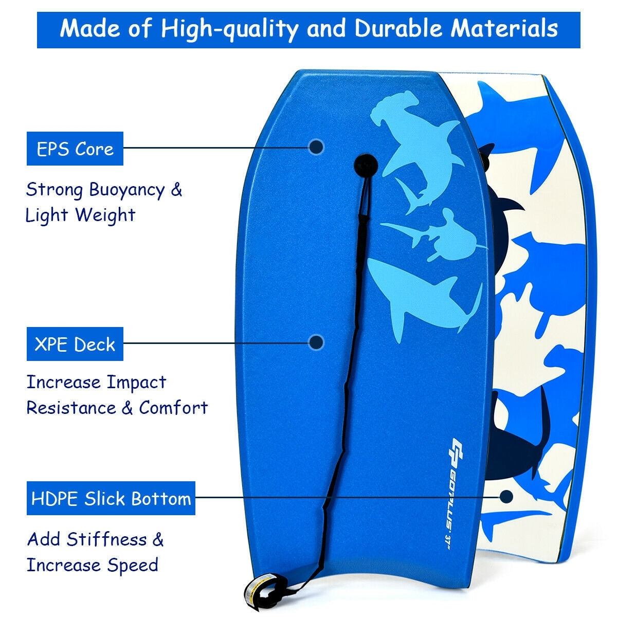 Lightweight Super Bodyboard Surfing with EPS Core Boarding-S-Surfing-DECOROLALA