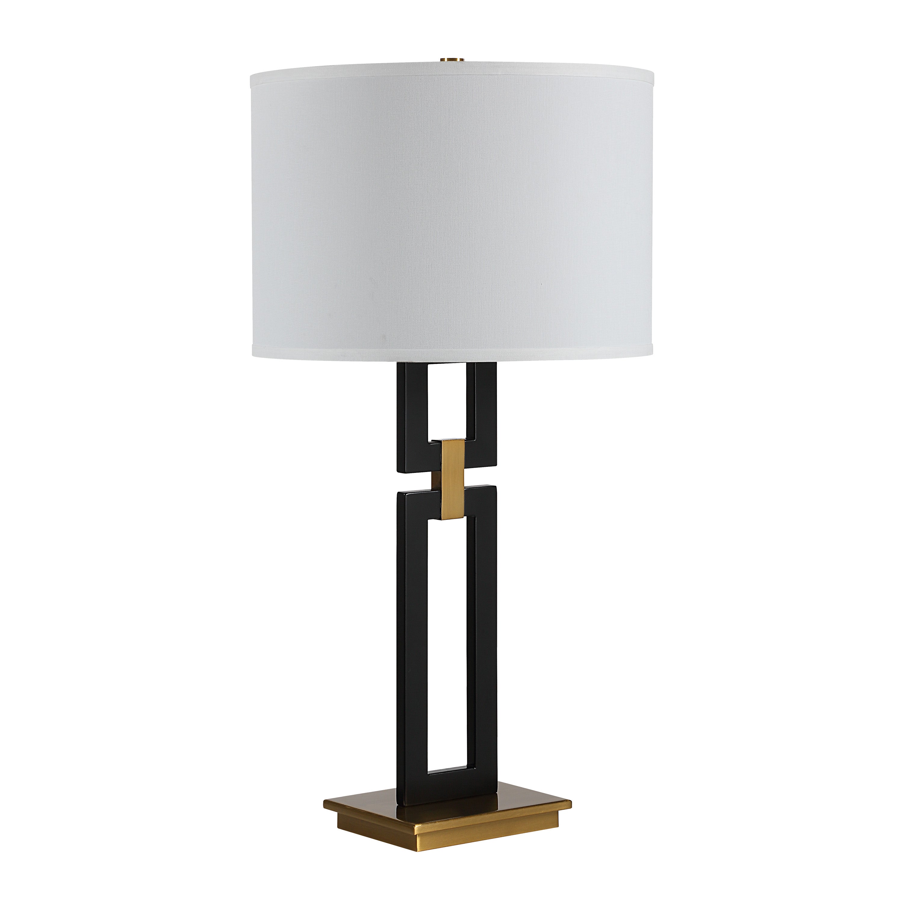 Lila 31" Table Lamp, Matte Black with Gold Accents-Table Lamp-DECOROLALA