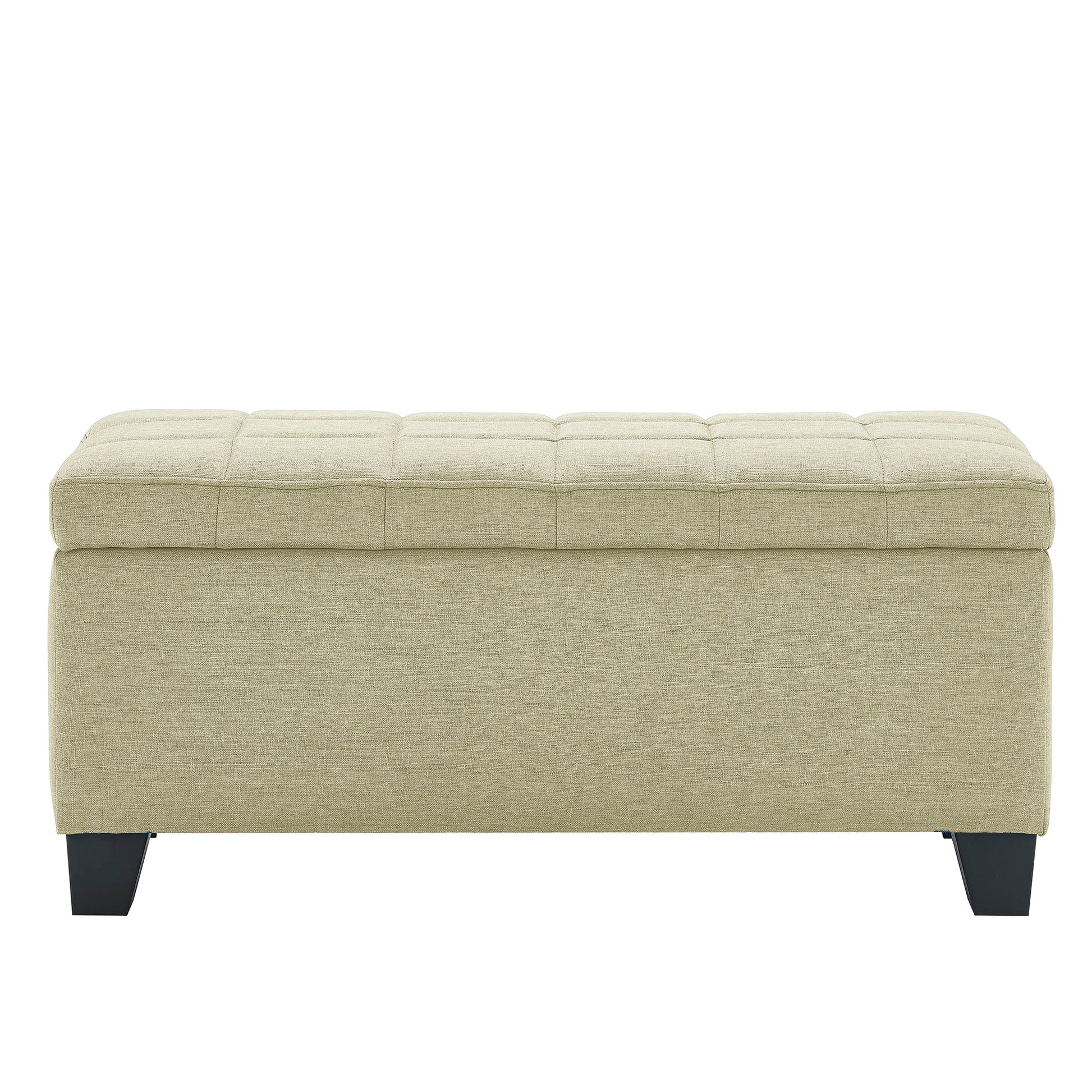 Lila Tufted Storage Ottoman - Beige Upholstered Seating-DECOROLALA