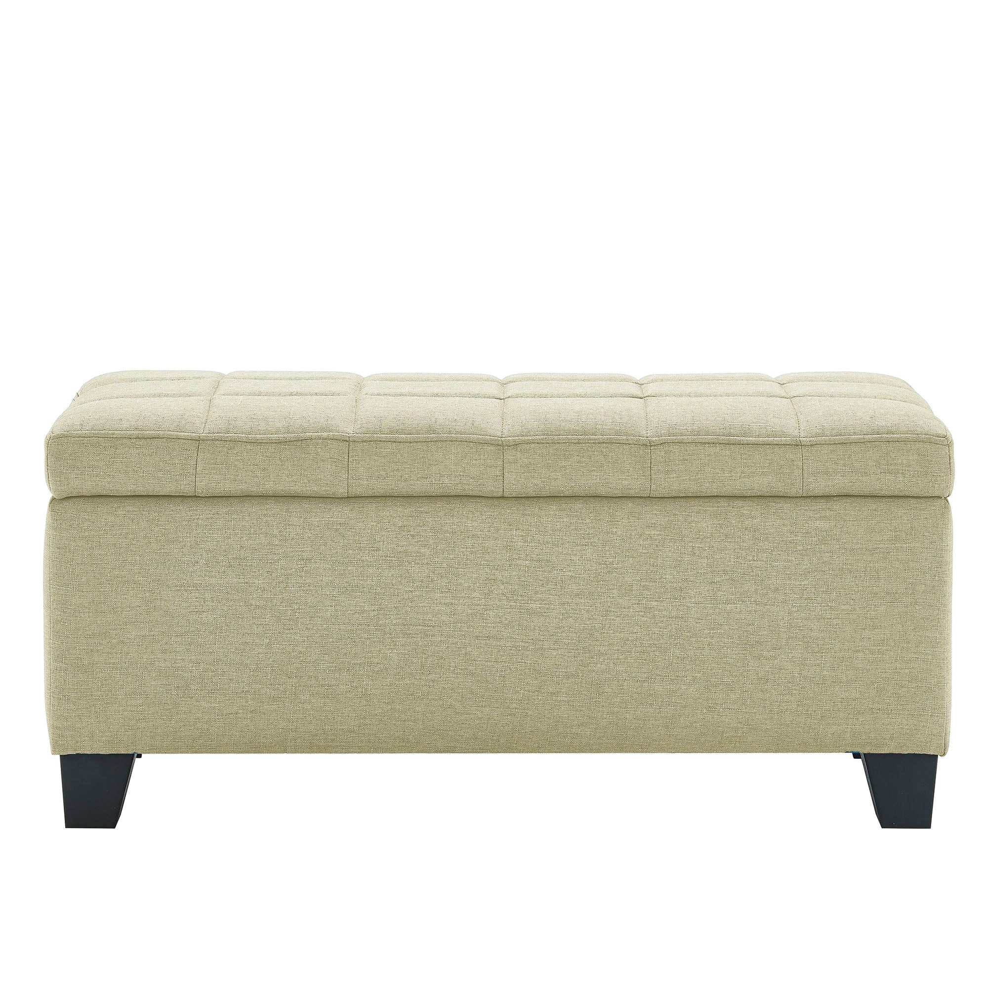 Lila Tufted Storage Ottoman - Beige Upholstered Seating-DECOROLALA