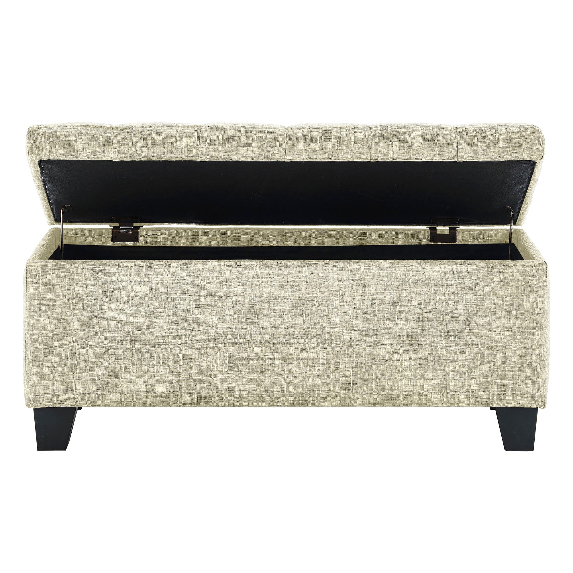 Lila Tufted Storage Ottoman - Beige Upholstered Seating-DECOROLALA