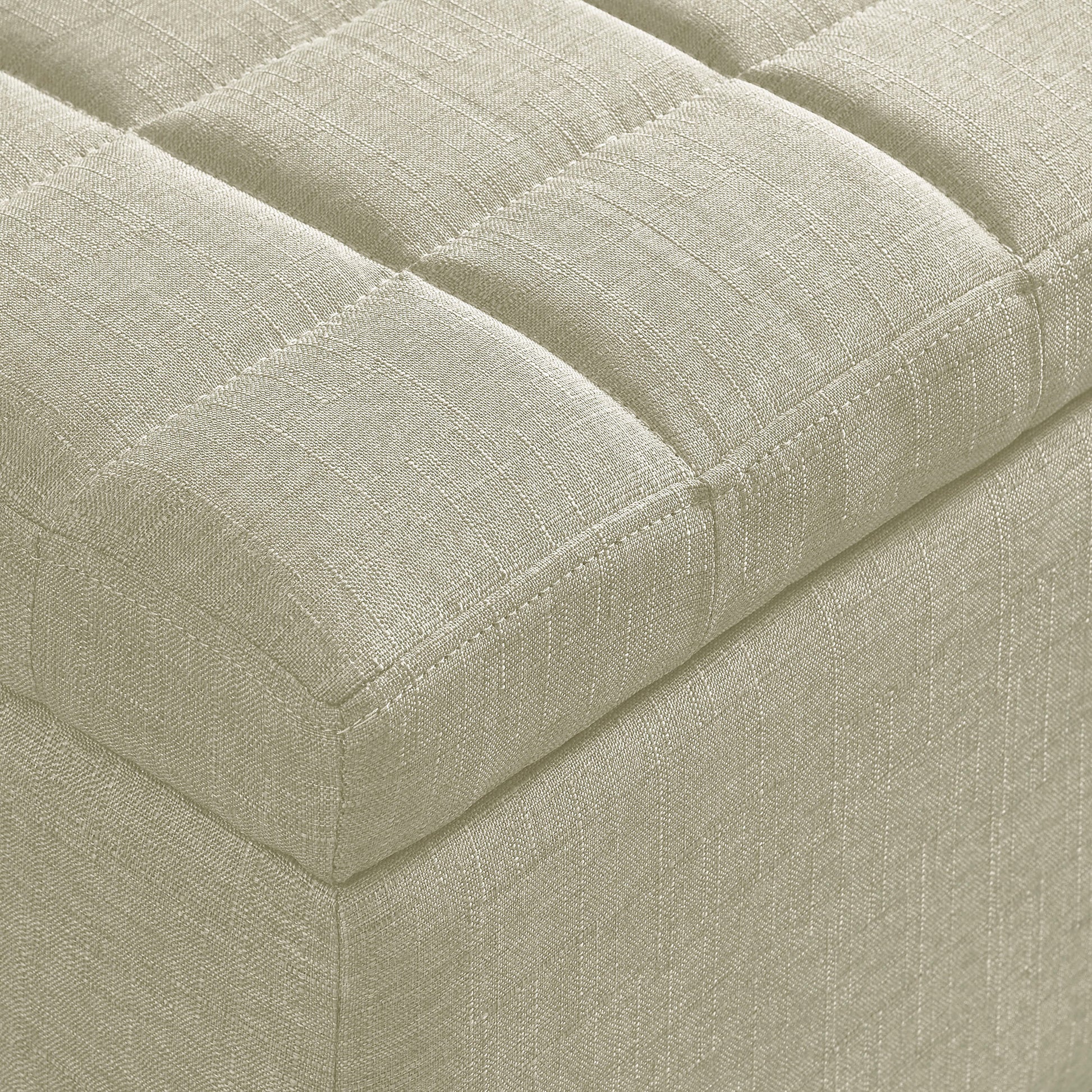 Lila Tufted Storage Ottoman - Beige Upholstered Seating-DECOROLALA