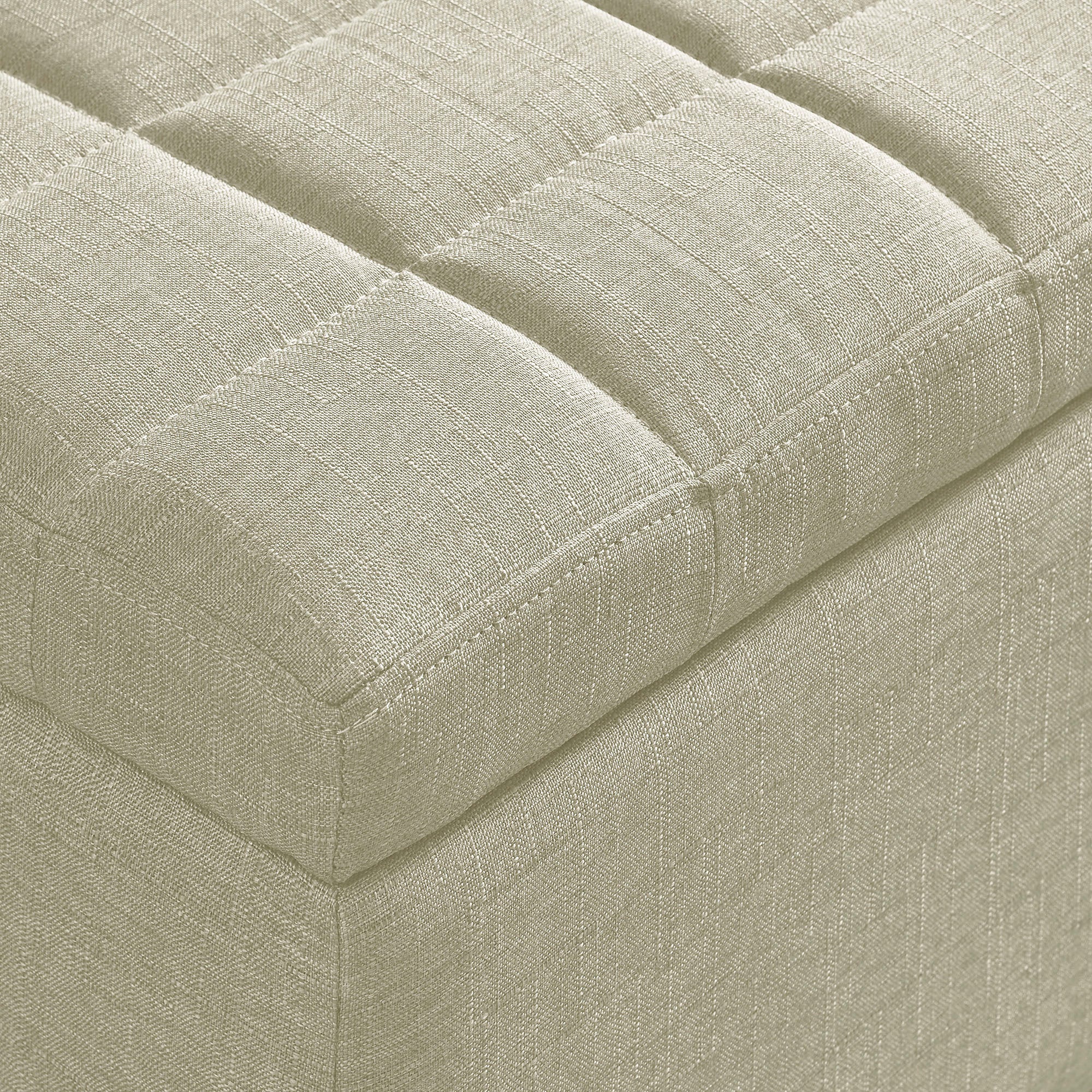 Lila Tufted Storage Ottoman - Beige Upholstered Seating-DECOROLALA