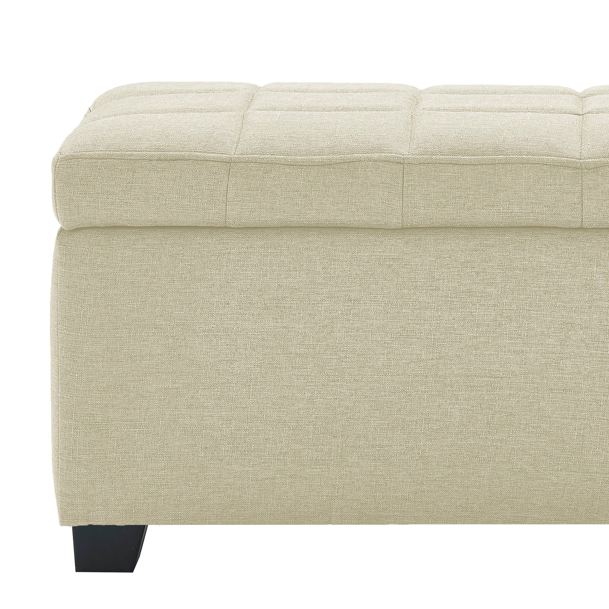 Lila Tufted Storage Ottoman - Beige Upholstered Seating-DECOROLALA
