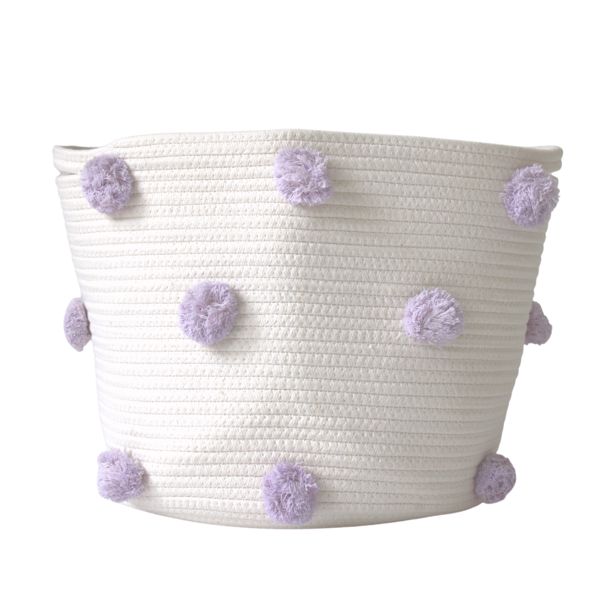 Lilac Pom Basket - Large-Baskets-DECOROLALA
