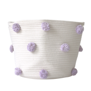 Lilac Pom Basket - Large-Baskets-DECOROLALA