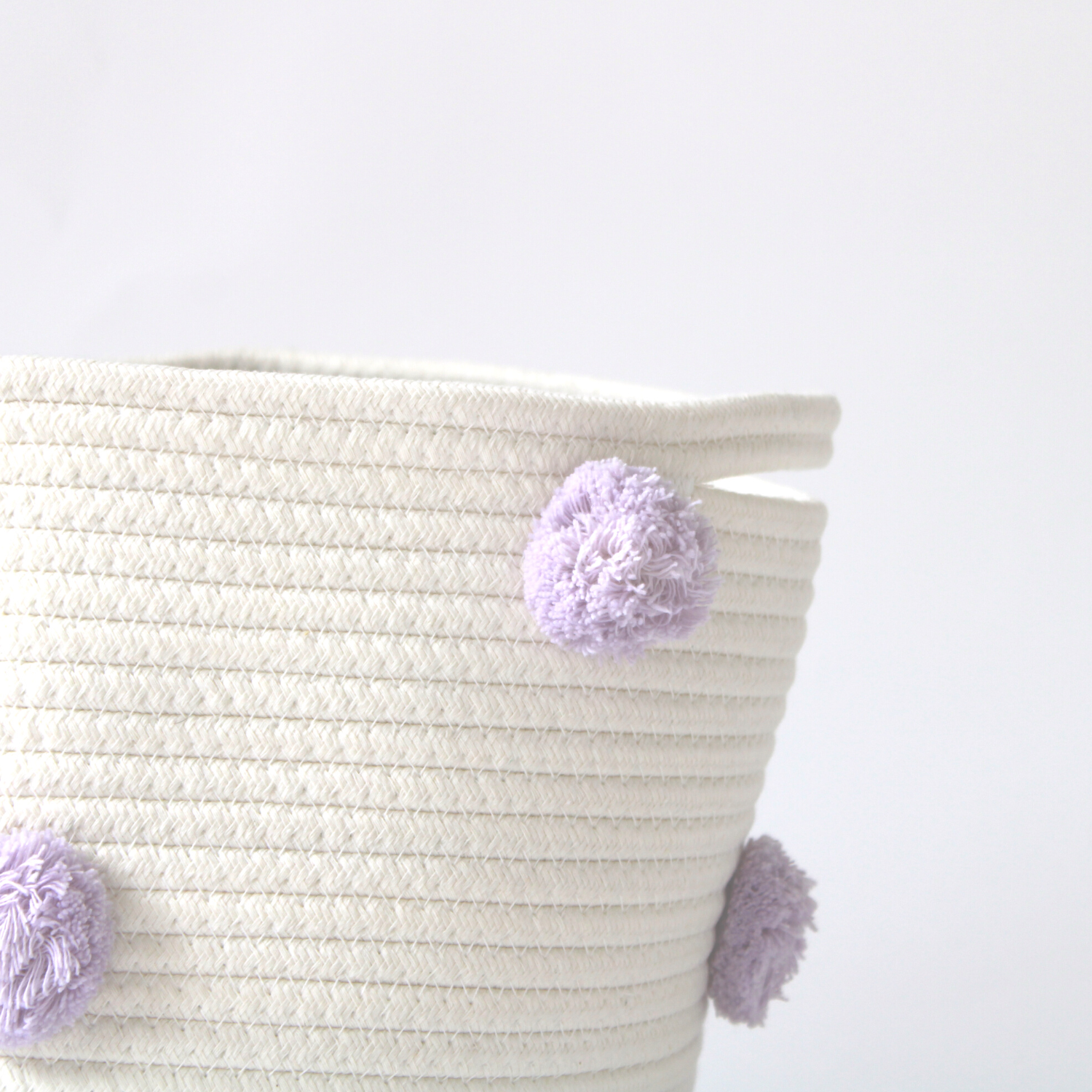 Lilac Pom Basket - Medium-Basket-DECOROLALA