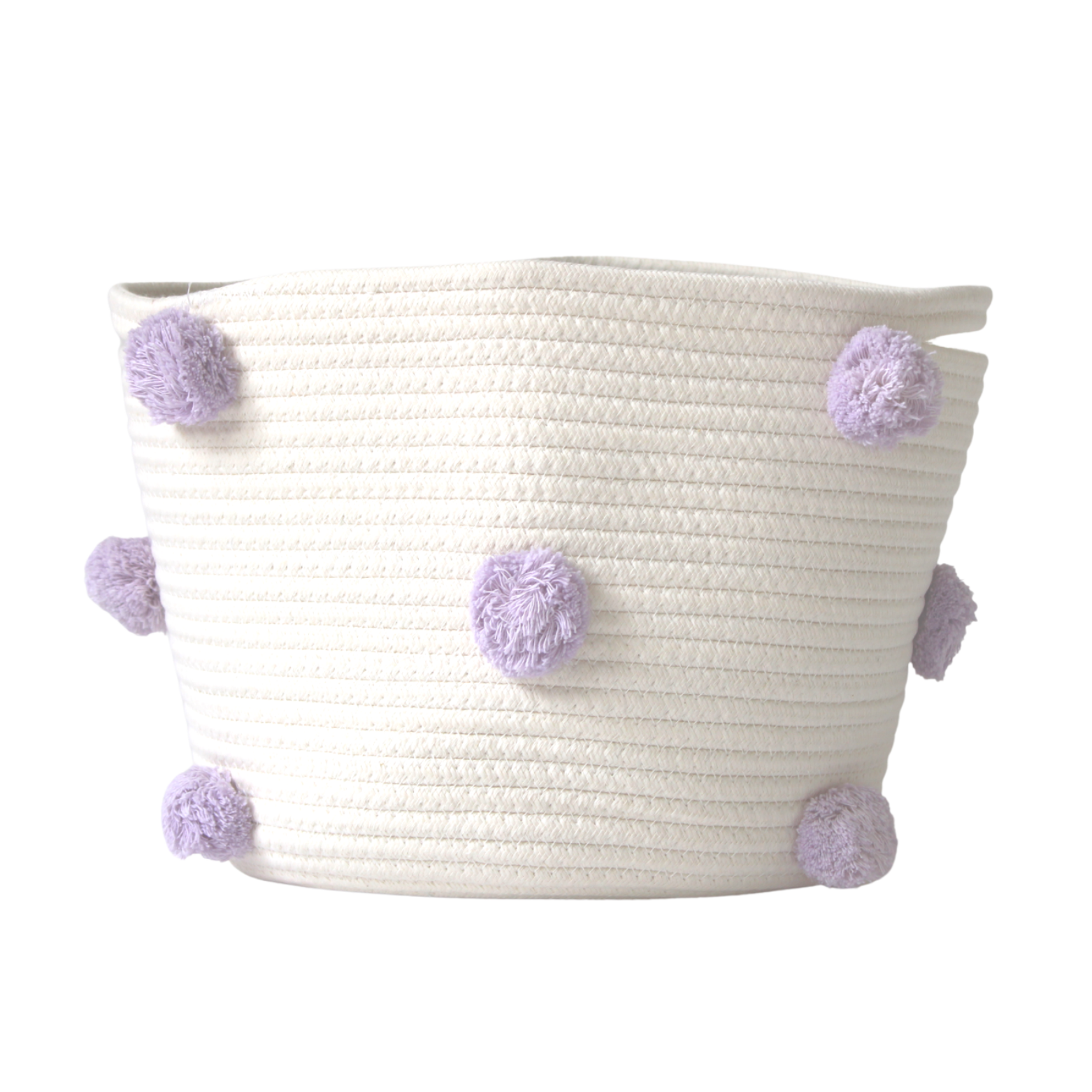 Lilac Pom Basket - Medium-Basket-DECOROLALA