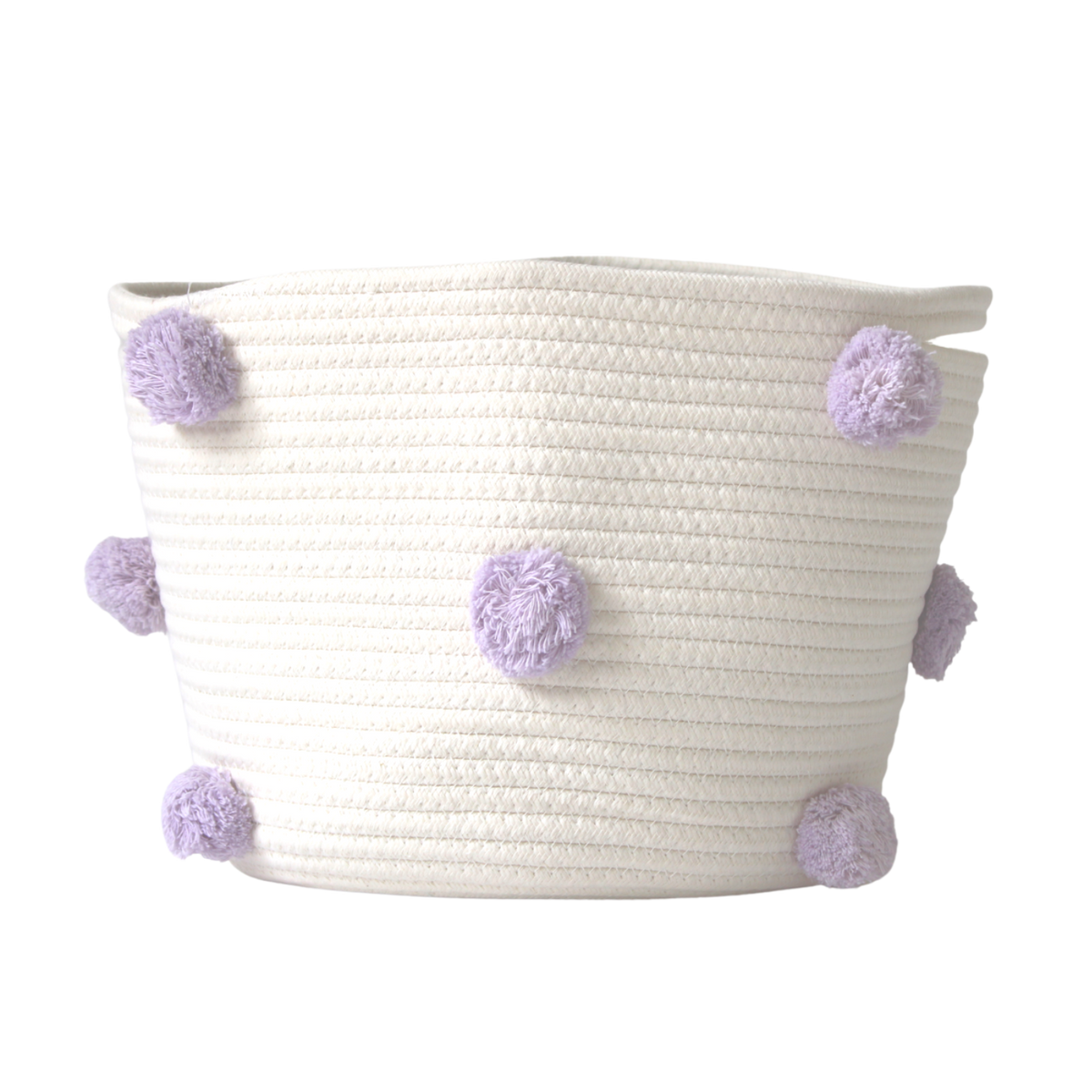 Lilac Pom Basket - Medium-Baskets-DECOROLALA
