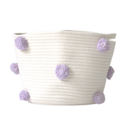 Lilac Pom Basket - Medium-Baskets-DECOROLALA