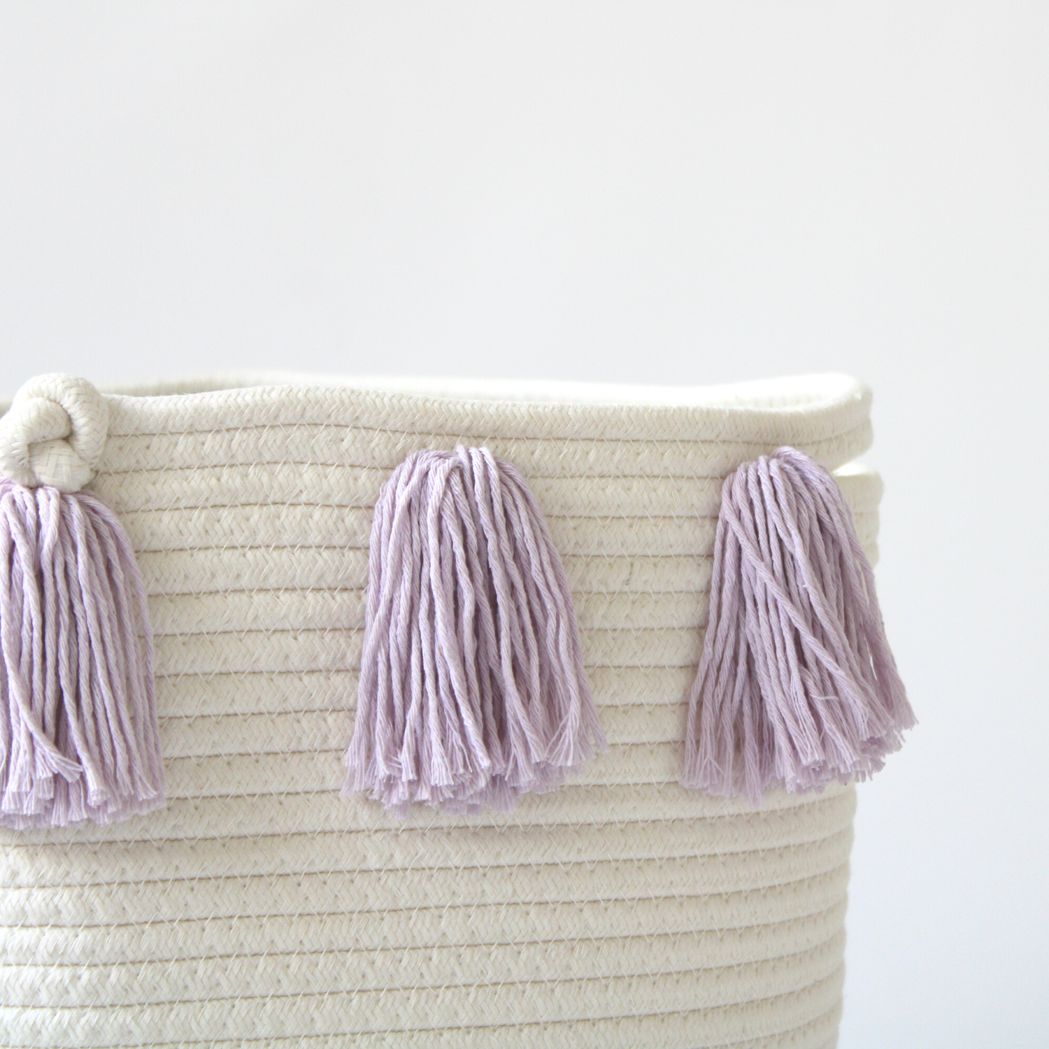 Lilac Tassel Basket - Large-Basket-DECOROLALA