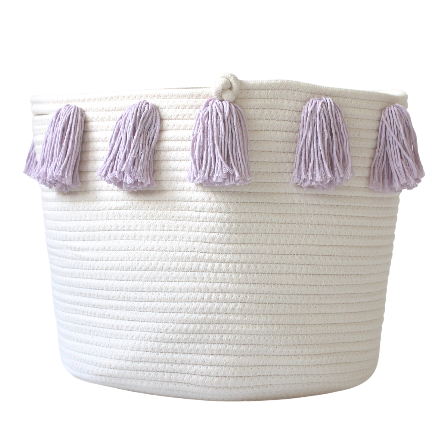 Lilac Tassel Basket - Large-Basket-DECOROLALA