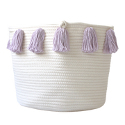Lilac Tassel Basket - Large-Baskets-DECOROLALA