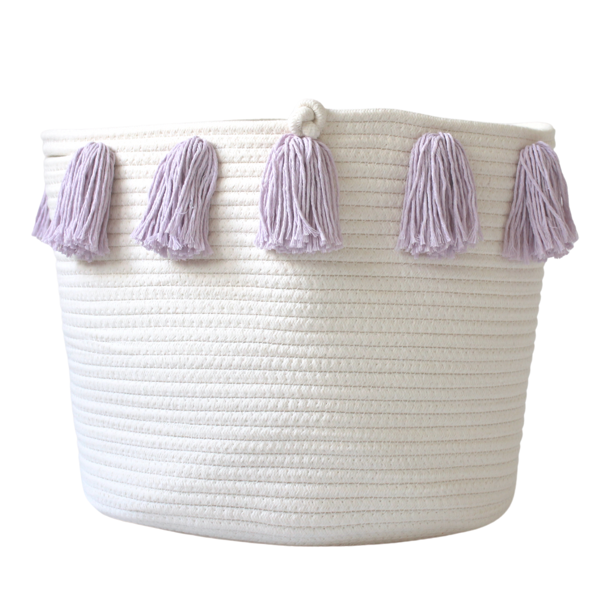 Lilac Tassel Basket - Large-Baskets-DECOROLALA