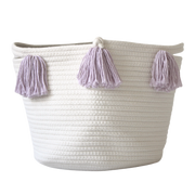 Lilac Tassel Basket - Medium-Basket-DECOROLALA