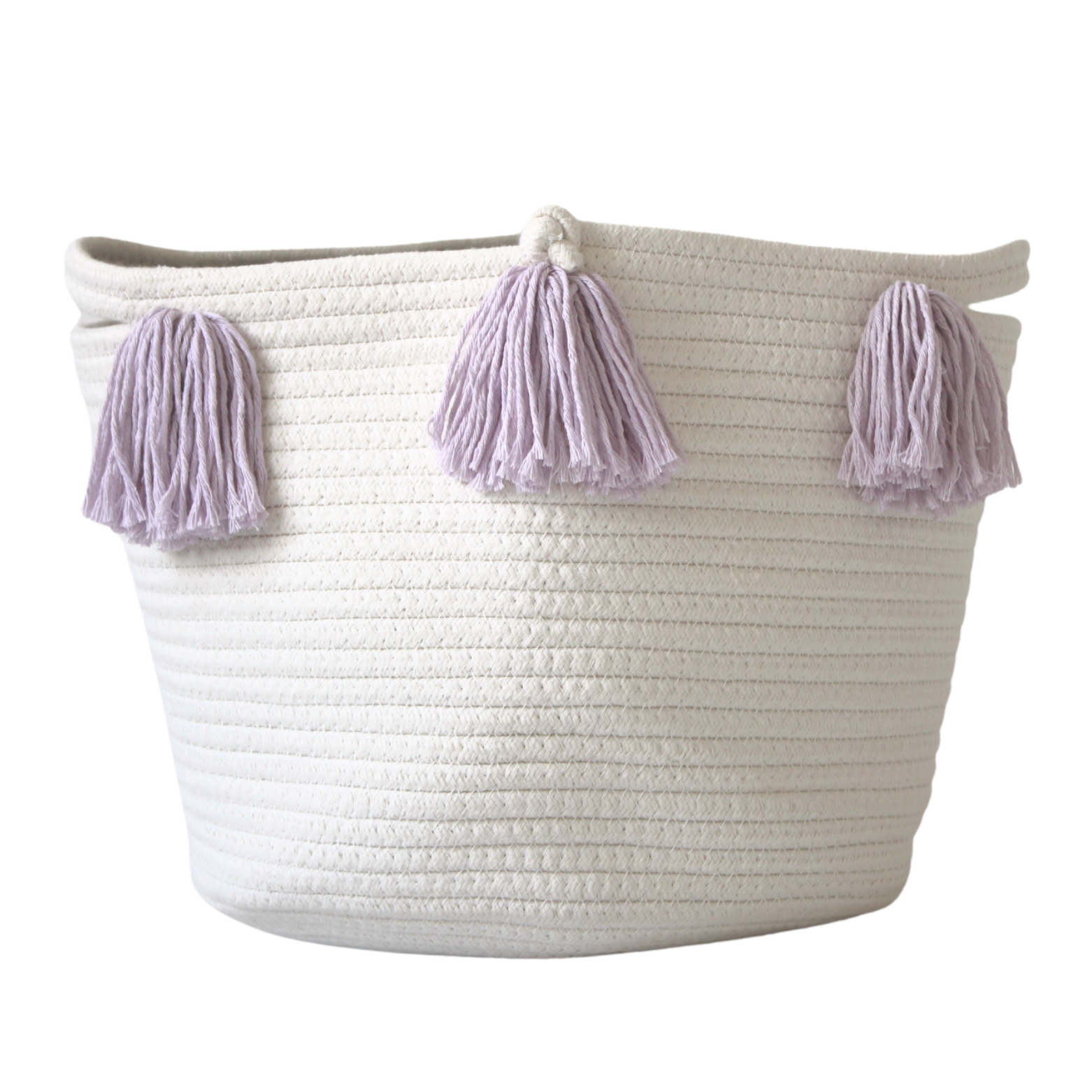 Lilac Tassel Basket - Medium-Basket-DECOROLALA