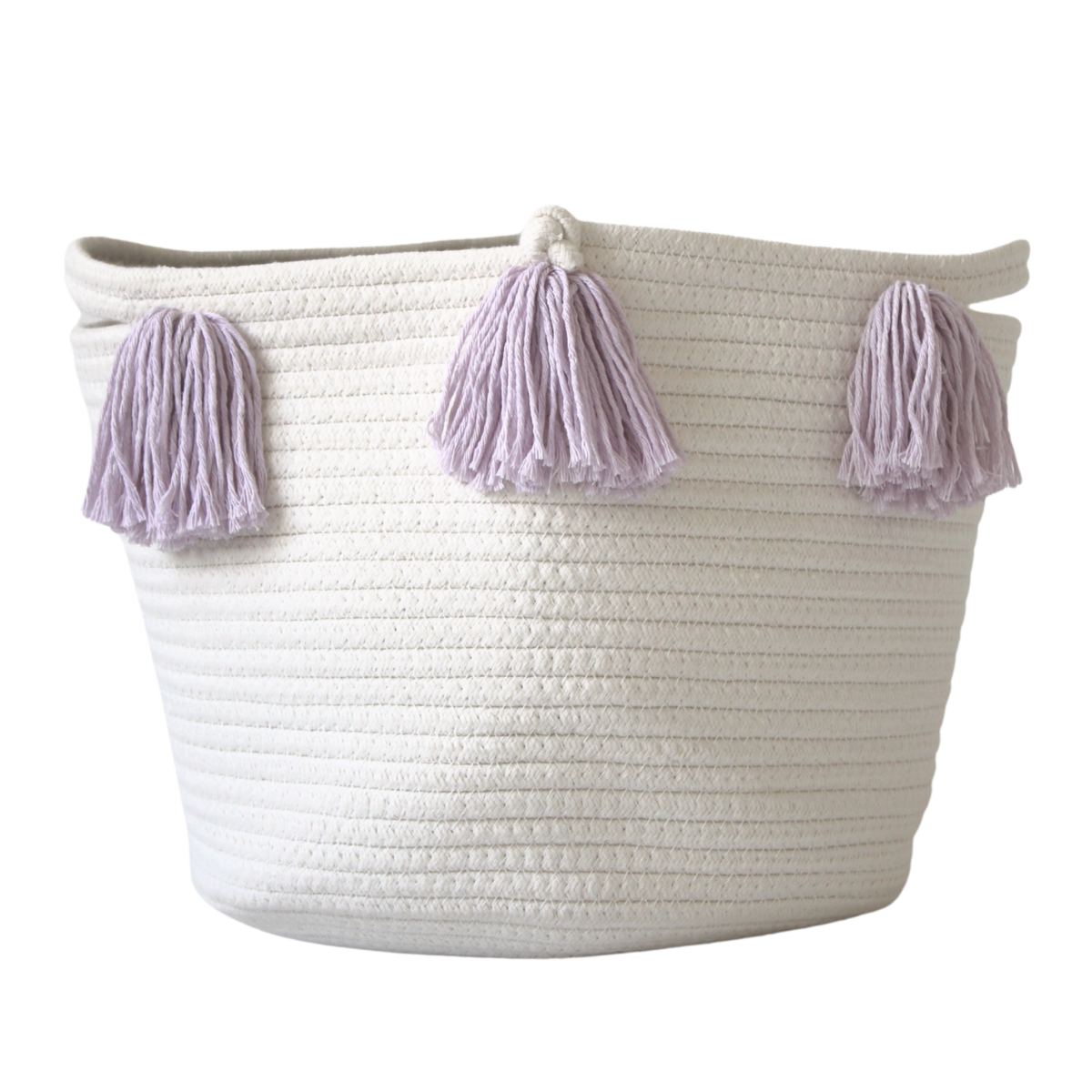Lilac Tassel Basket - Medium-Baskets-DECOROLALA