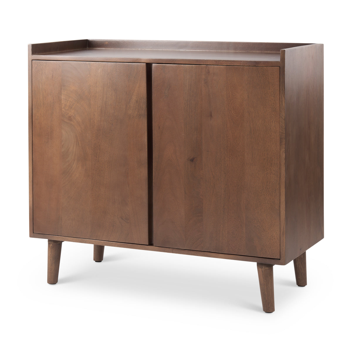 Lillie 2 Door Tray Top Accent Cabinet - Medium Brown Wood-Accent Cabinets & Chests-DECOROLALA