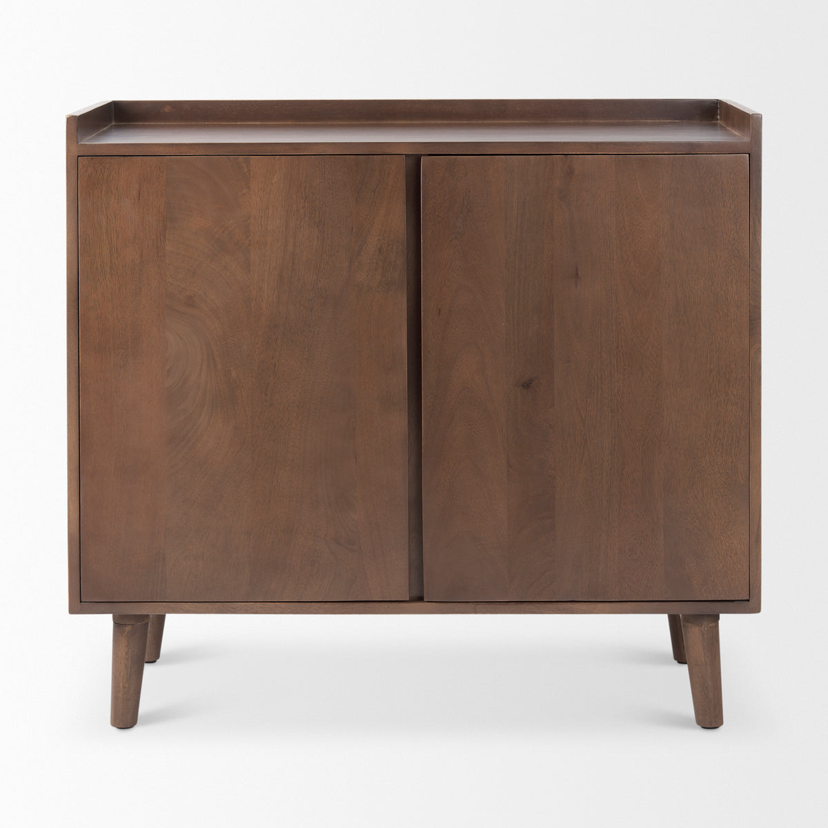 Lillie 2 Door Tray Top Accent Cabinet - Medium Brown Wood-Accent Cabinets & Chests-DECOROLALA