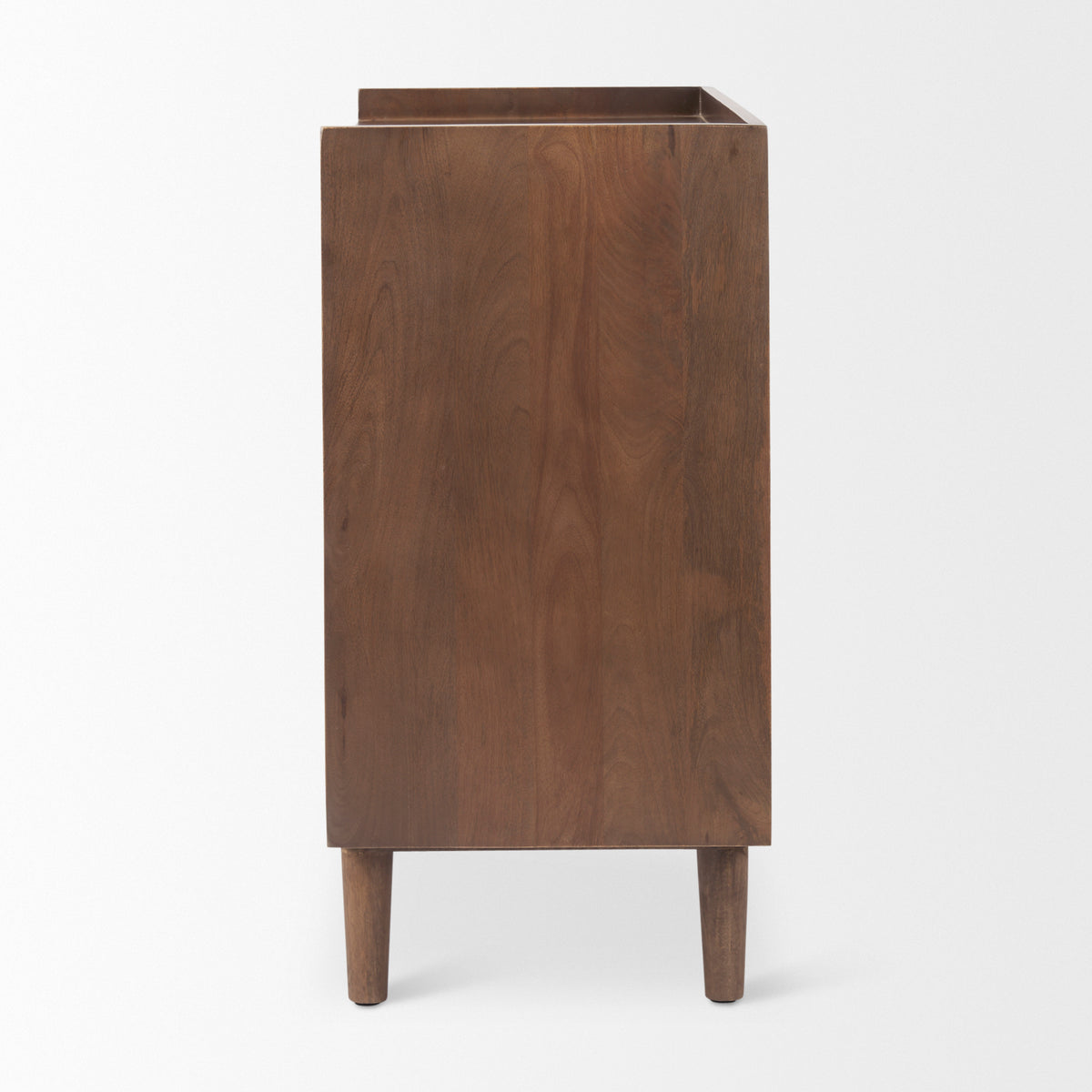 Lillie 2 Door Tray Top Accent Cabinet - Medium Brown Wood-Accent Cabinets & Chests-DECOROLALA