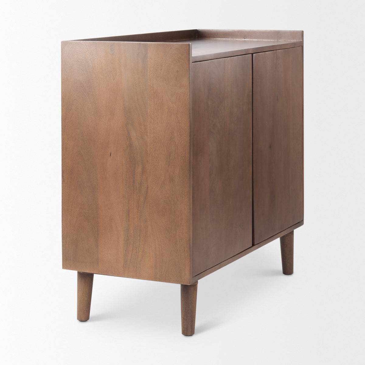 Lillie 2 Door Tray Top Accent Cabinet - Medium Brown Wood-Accent Cabinets & Chests-DECOROLALA