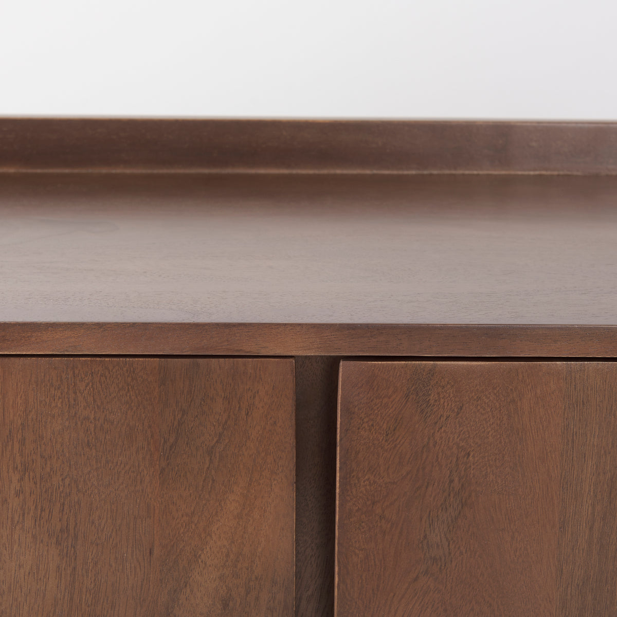Lillie 2 Door Tray Top Accent Cabinet - Medium Brown Wood-Accent Cabinets & Chests-DECOROLALA